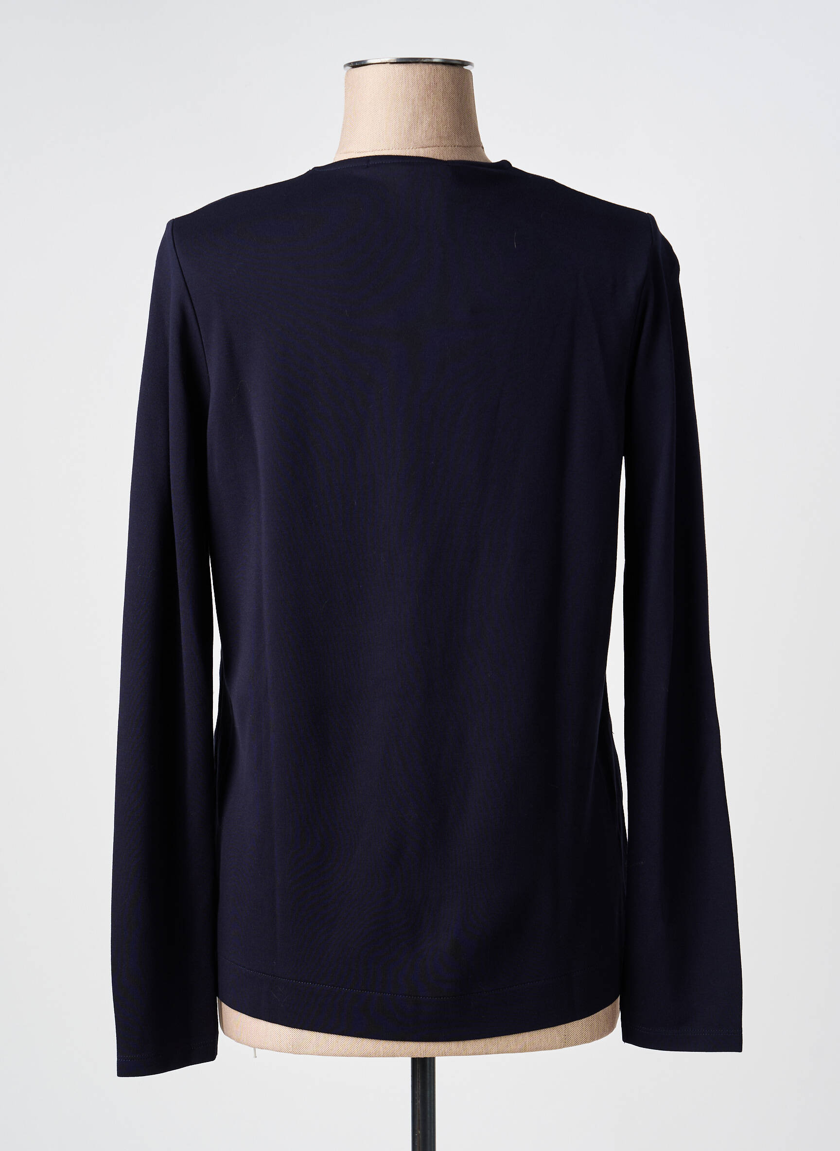 Top țesătură jersey mâneci lungi albastru KALISSON femeie