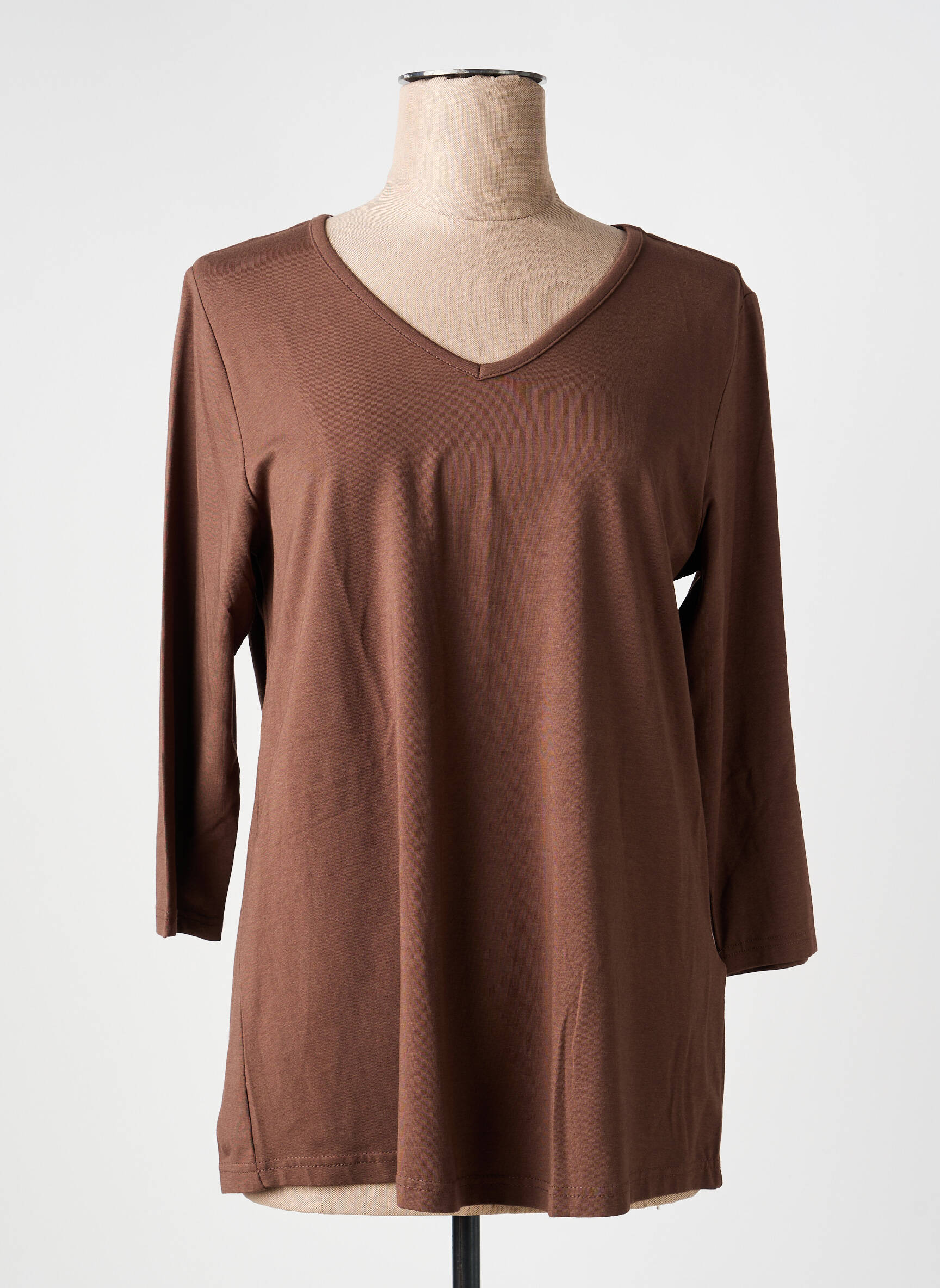 Tricou mâneci 3/4 mâneci 3/4 maro CISO femeie