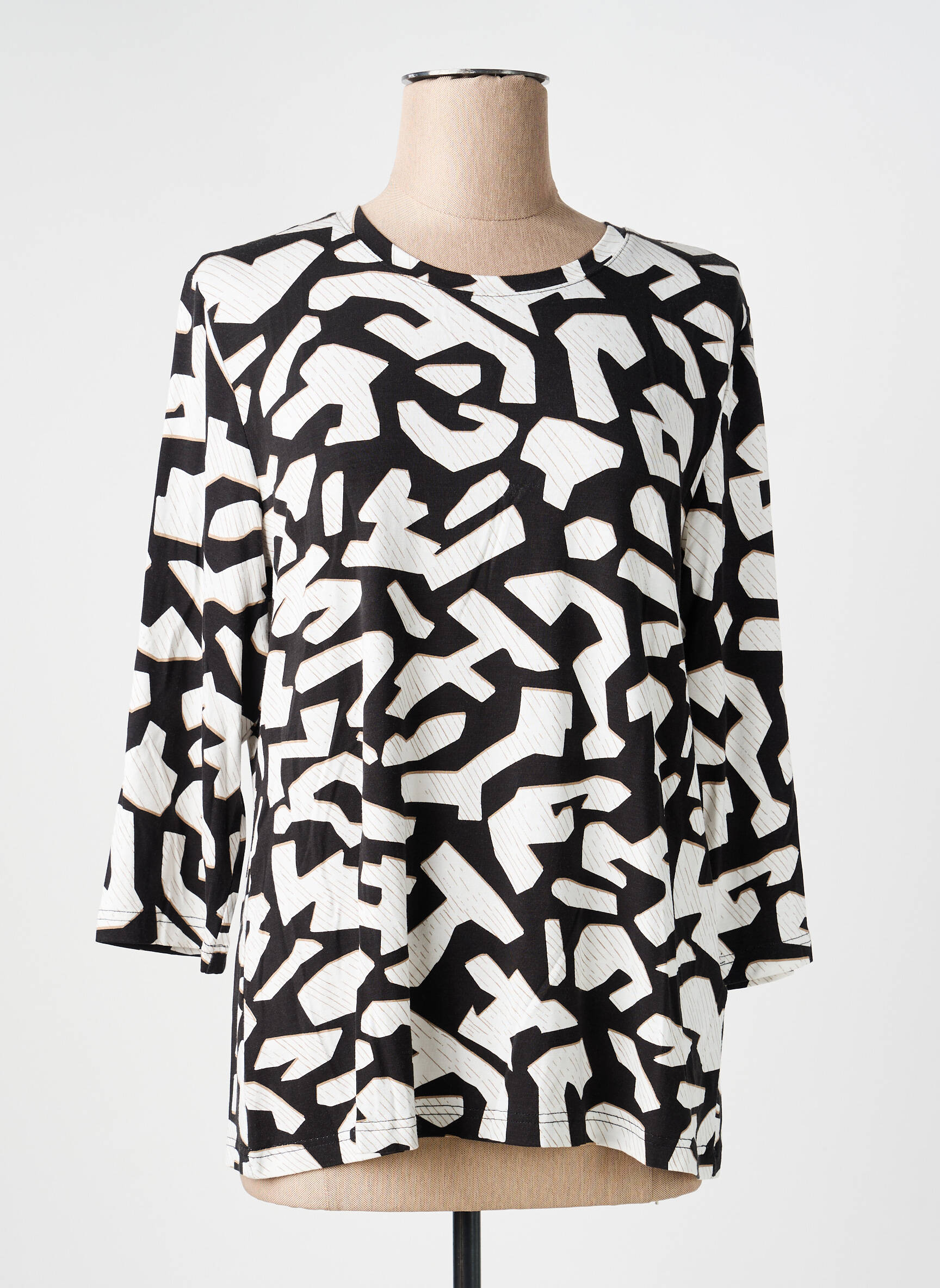 Tricou mâneci 3/4 mâneci 3/4 negru BRANDTEX femeie