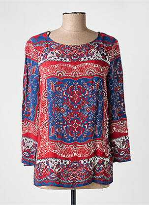 Bluză țesătură poplin mâneci 3/4 roșu OUI femeie