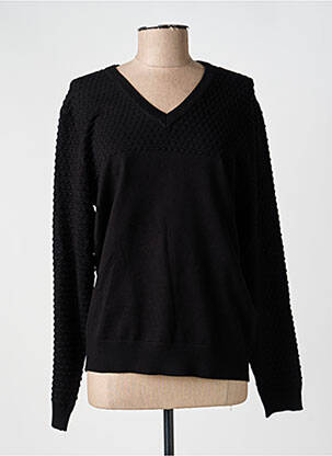 Pulover guler în v mâneci lungi negru BRANDTEX femeie