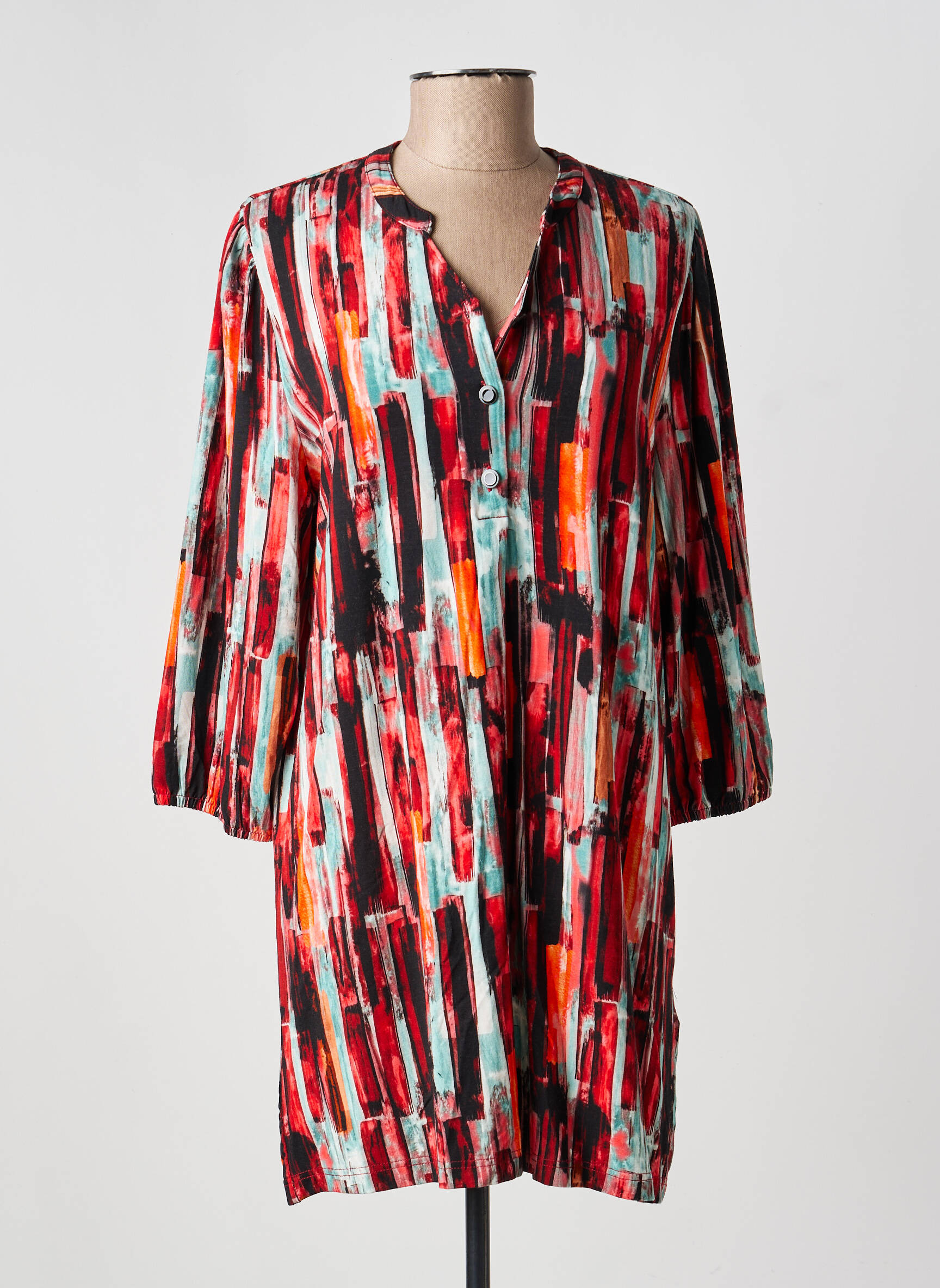 Rochie midi mâneci 3/4 mâneci 3/4 portocalie BRANDTEX femeie