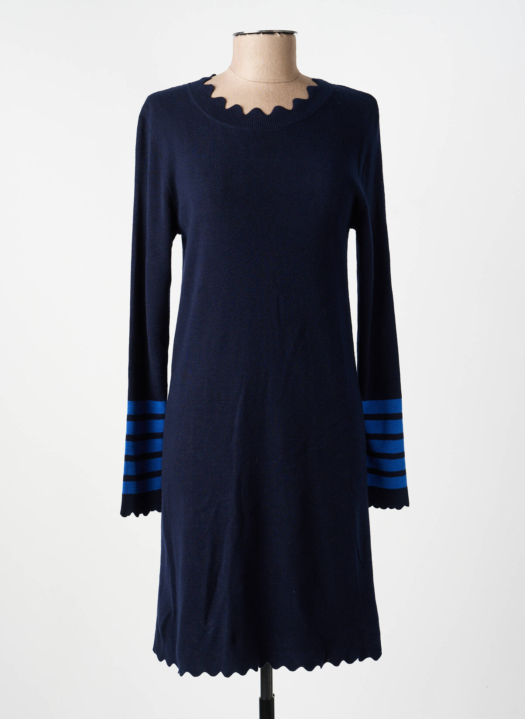 Rochie pulover elasticitate mâneci lungi albastru TELMAIL femeie