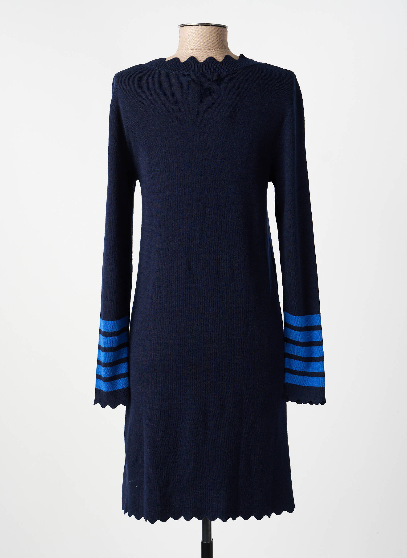 Rochie pulover elasticitate mâneci lungi albastru TELMAIL femeie