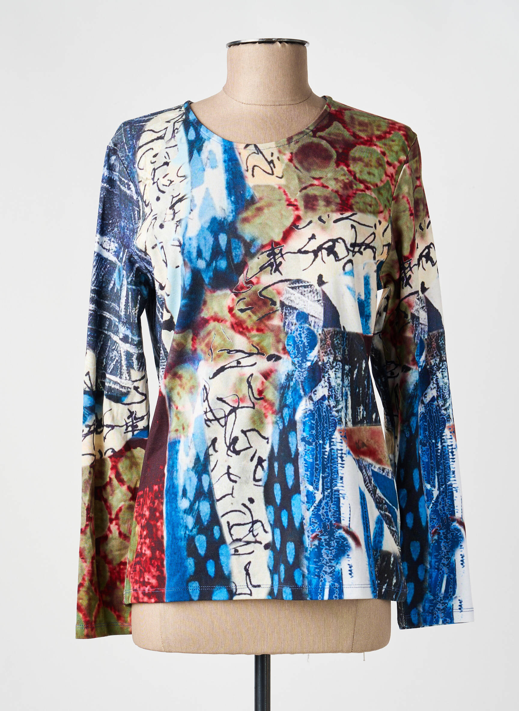 Tricou mâneci lungi mâneci lungi albastru KALISSON femeie