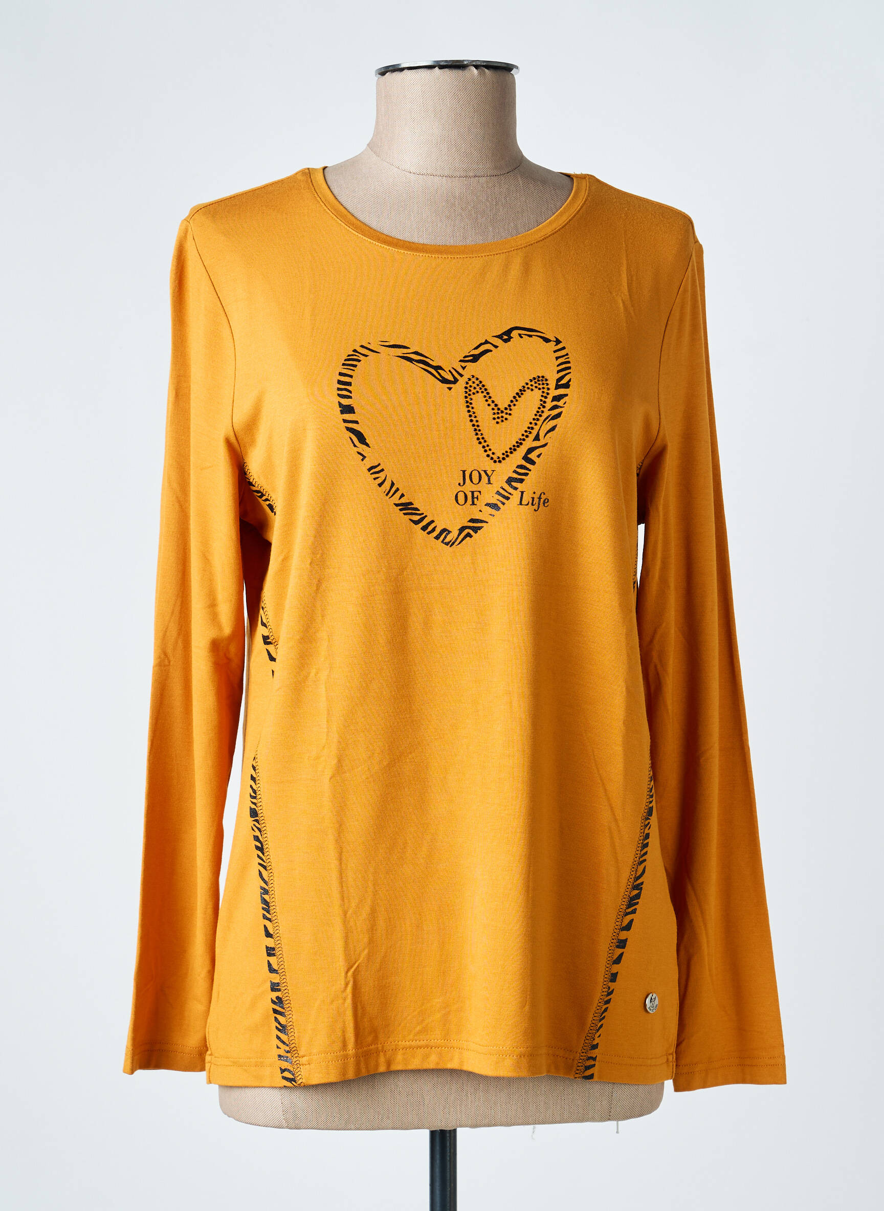 Tricou mâneci lungi mâneci lungi galben JOY OF LIFE femeie