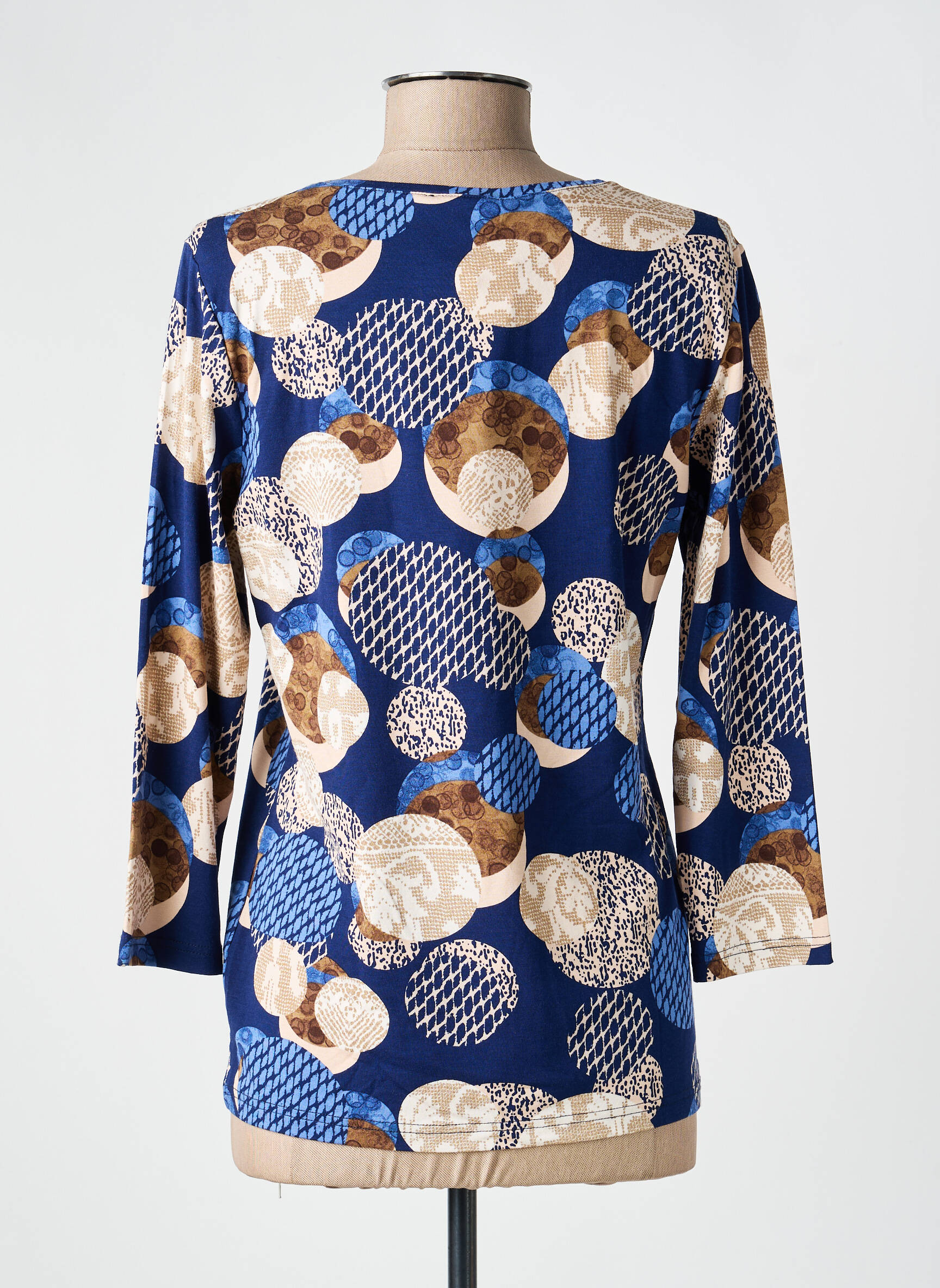 Tricou mâneci 3/4 mâneci 3/4 albastru JOY OF LIFE femeie