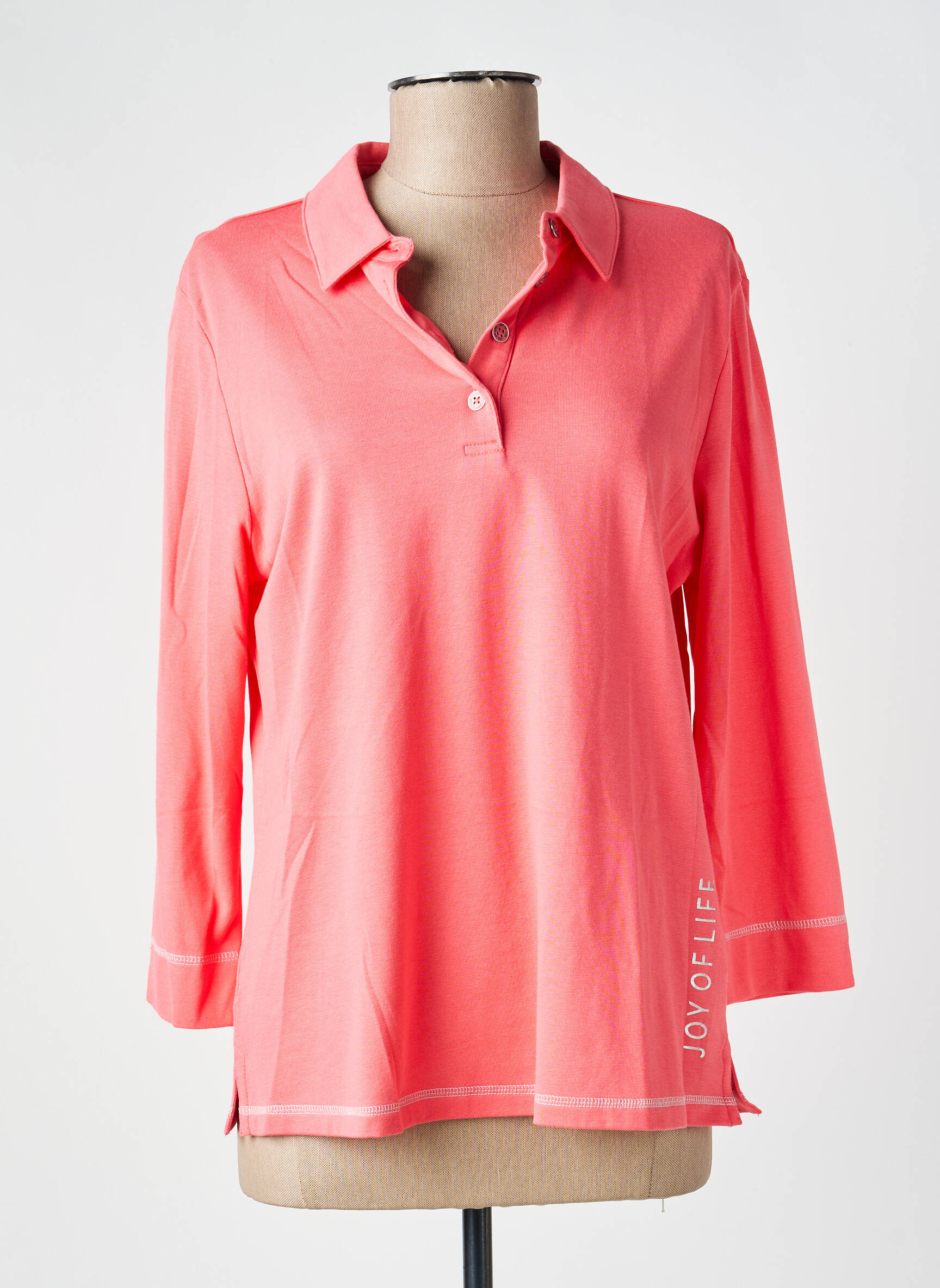 Polo țesătură jersey mâneci 3/4 roz JOY OF LIFE femeie