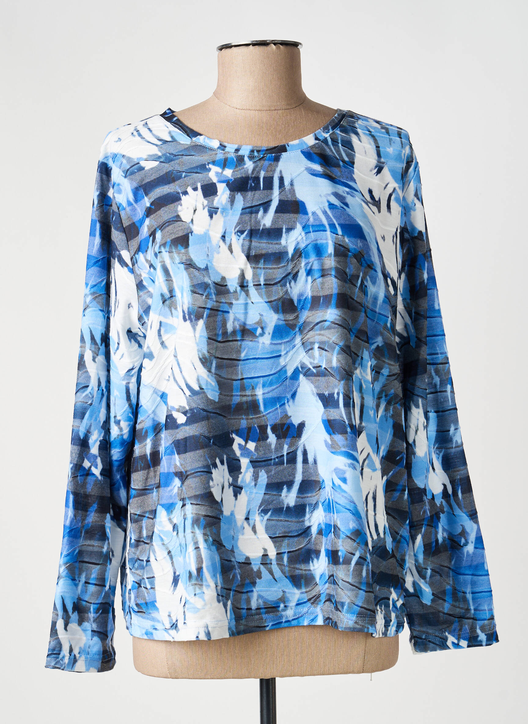 Tricou mâneci lungi mâneci lungi albastru JOY OF LIFE femeie
