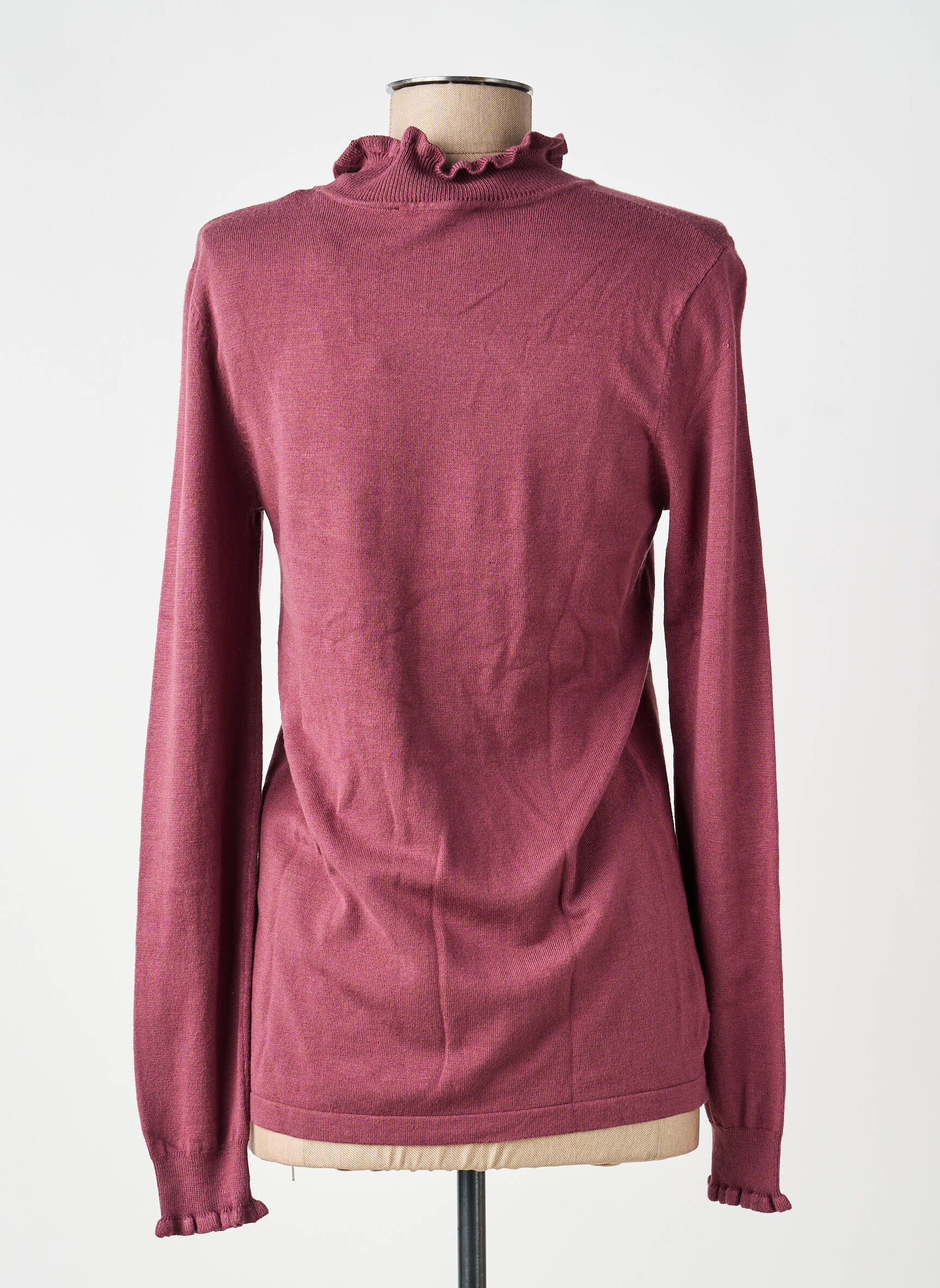 Pulover croială cambrată mâneci lungi violet CONCEPT K femeie