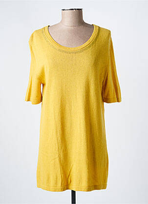 Pulover tunică elasticitate mâneci scurte galben FUEGOLITA femeie
