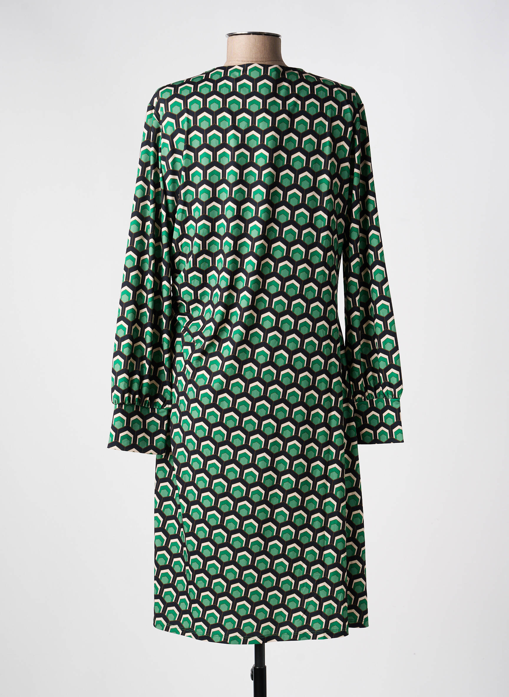 Rochie midi mâneci lungi mâneci lungi verde OUI femeie