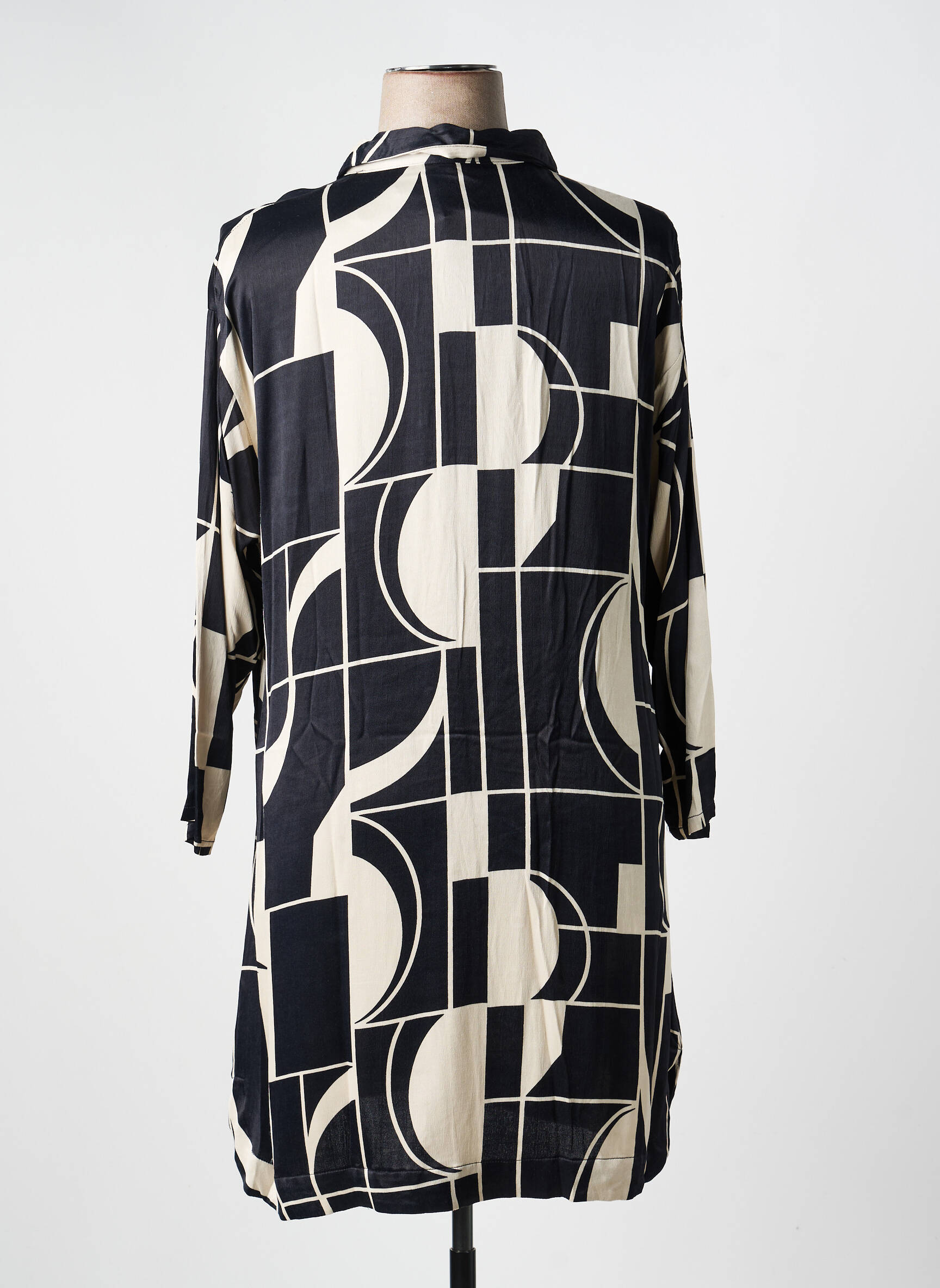 Rochie midi croială fluidă mâneci lungi negru CISO femeie