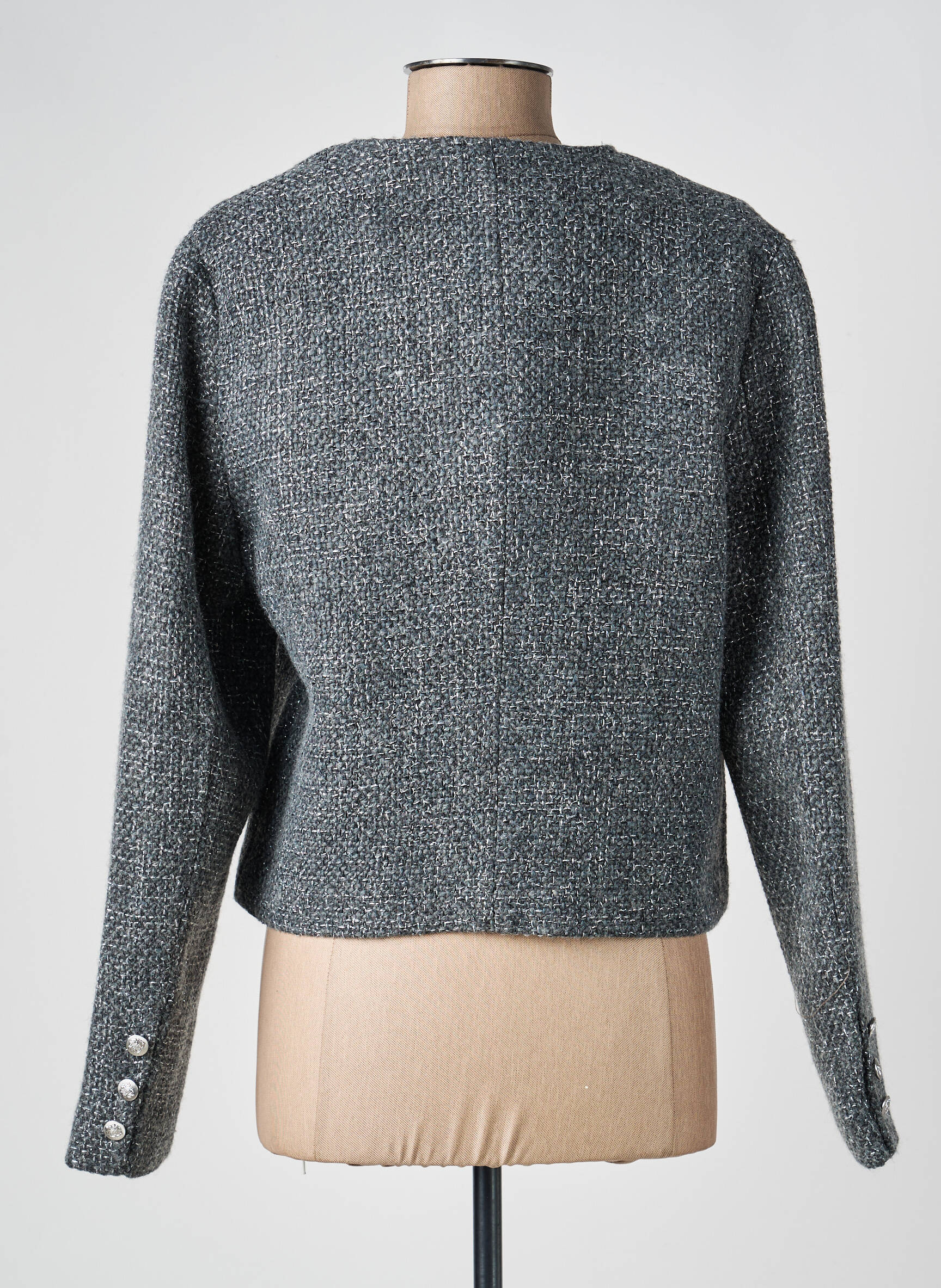 Jachete casual guler rotund gri JULIE GUERLANDE femeie