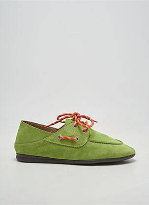 Mocasini nubuc toc plat până la 3 cm verde ANOTHER STEP femeie
