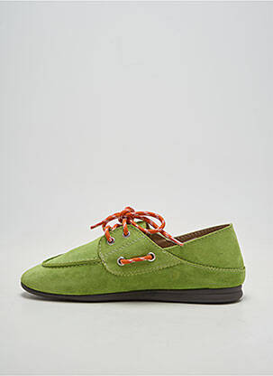 Mocasini nubuc toc plat până la 3 cm verde ANOTHER STEP femeie