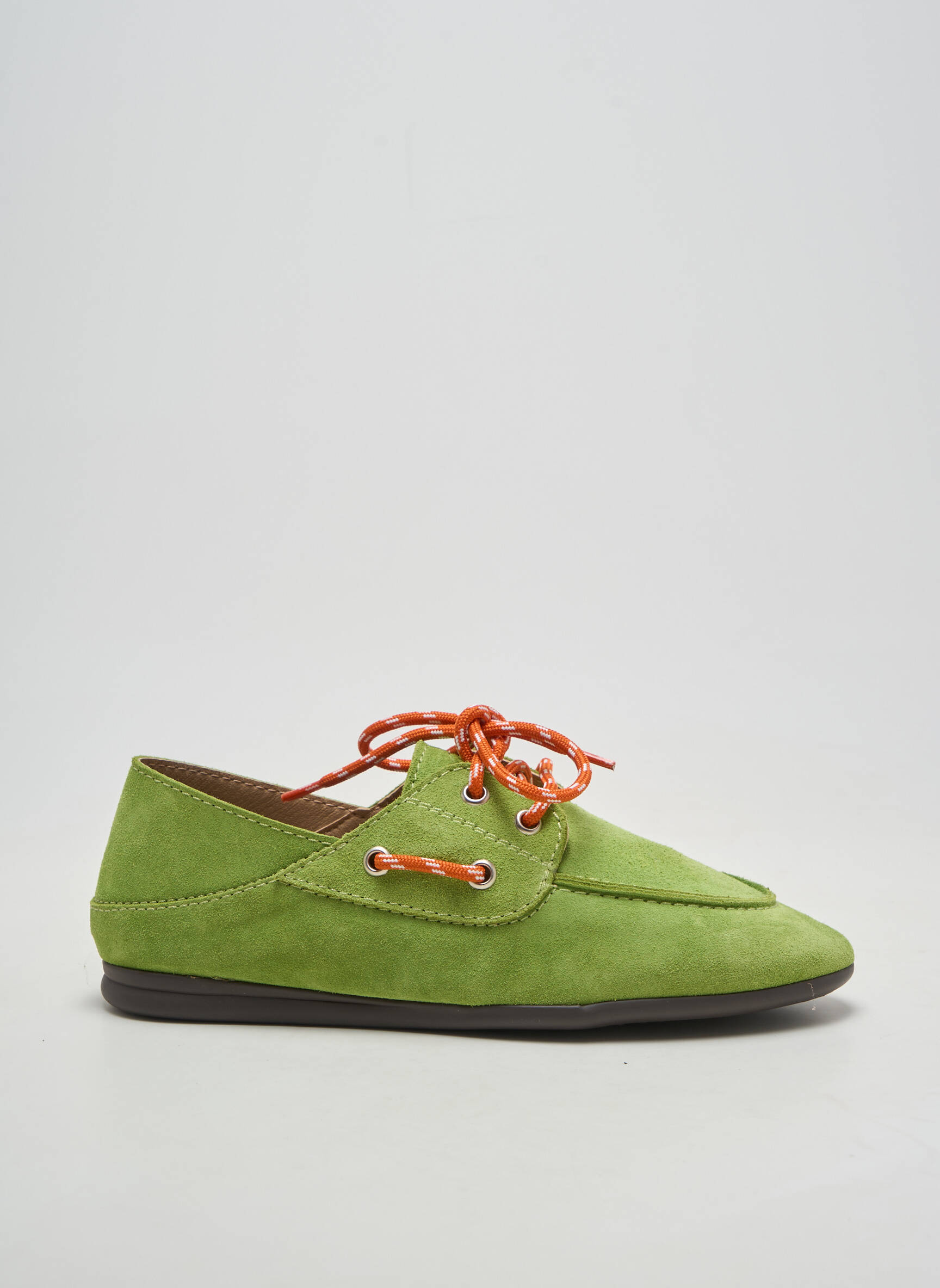 Mocasini nubuc toc plat până la 3 cm verde ANOTHER STEP femeie