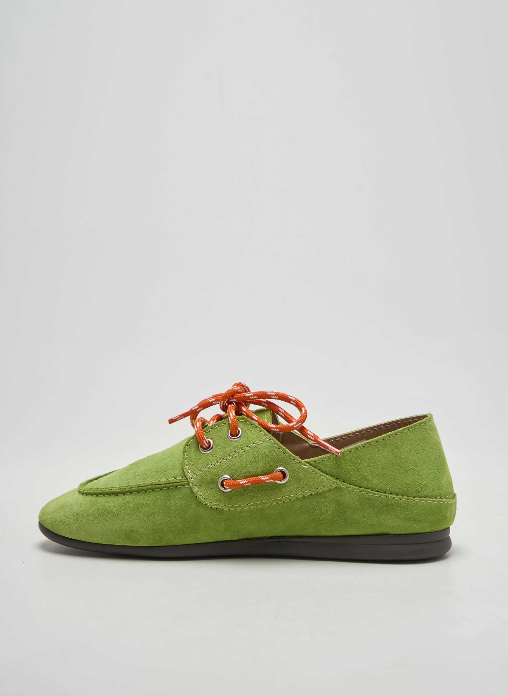 Mocasini nubuc toc plat până la 3 cm verde ANOTHER STEP femeie
