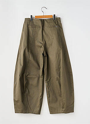 Pantalon drept închidere cu fermoar sub clapetă cu nasturi verde PLEASE femeie