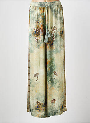 Pantalon drept talie elastică verde DIXIE femeie
