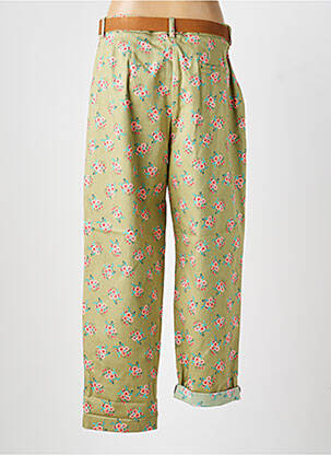 Pantalon drept închidere cu fermoar sub clapetă cu nasturi verde DIXIE femeie