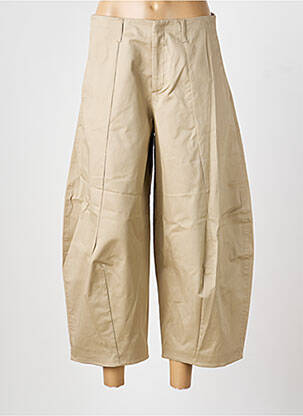 Pantalon 7/8 închidere cu fermoar sub clapetă cu cârlig bej PLEASE femeie