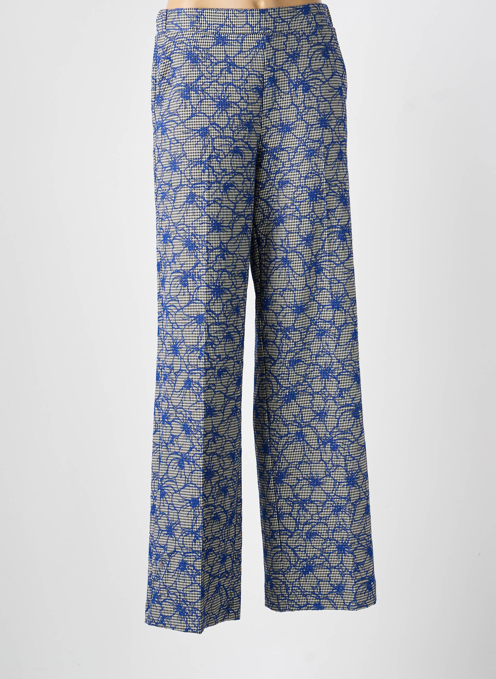 Pantalon drept talie elastică albastru IMPERIAL femeie