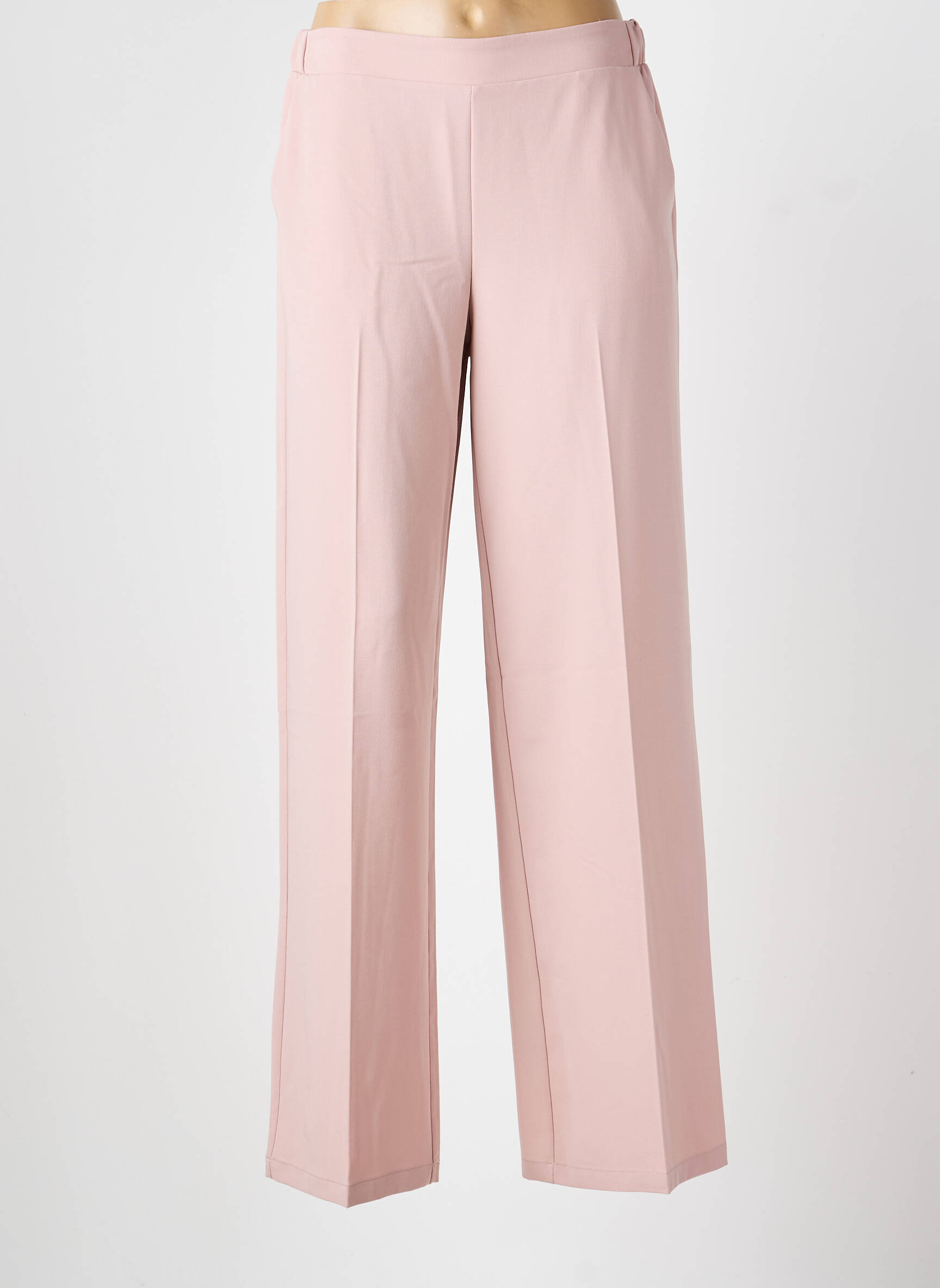 Pantalon drept talie elastică roz IMPERIAL femeie