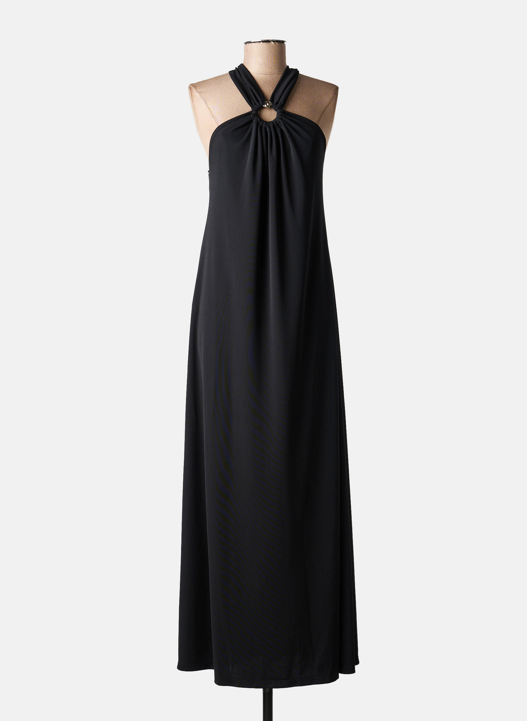 Rochie lungă bretele subțiri bretele subțiri negru IMPERIAL femeie