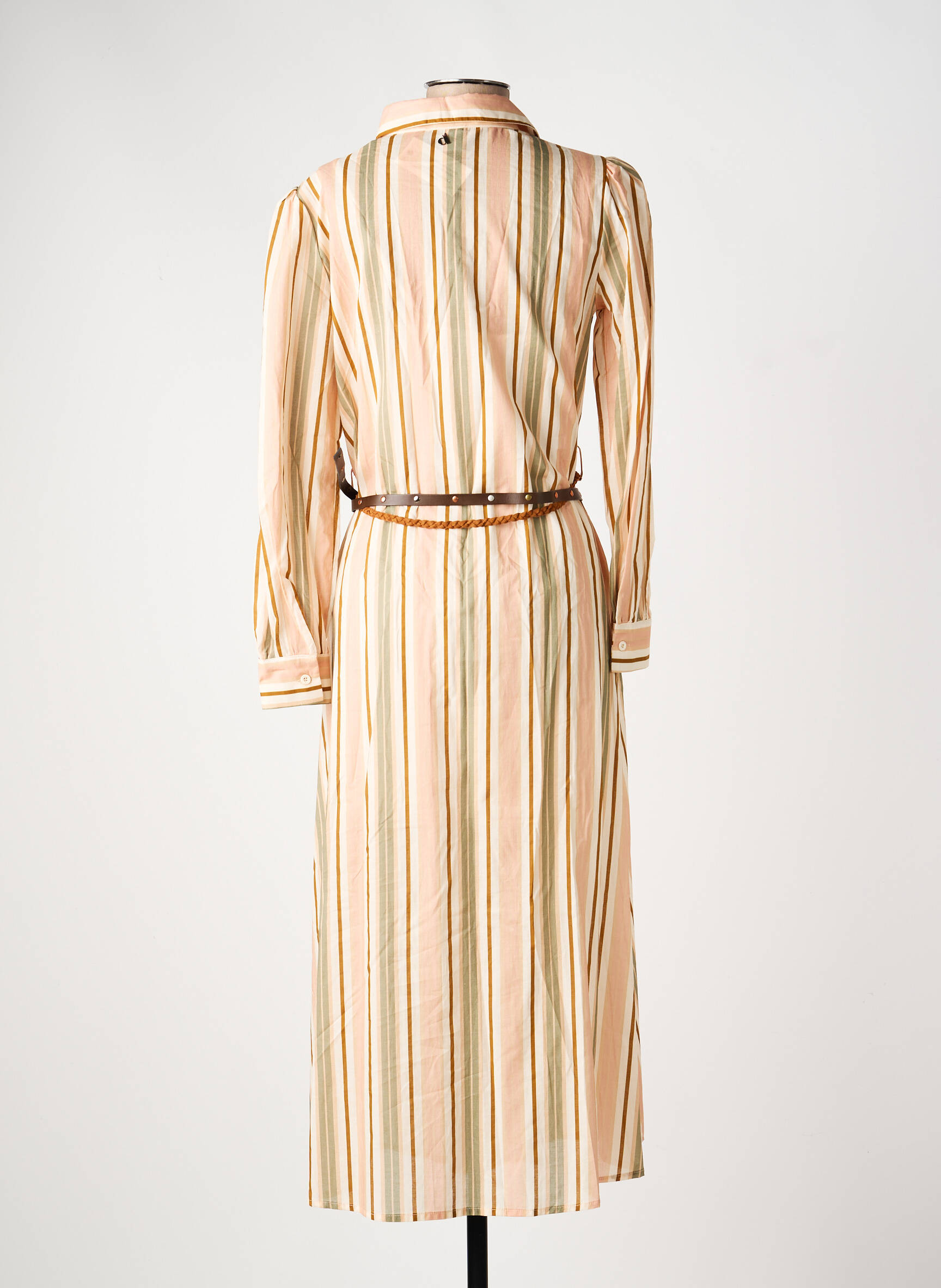 Rochie lungă mâneci lungi mâneci lungi roz DIXIE femeie