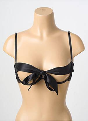 Sutien efect material satinat sutien balconet cu decolteu înalt negru ANDRES SARDA femeie