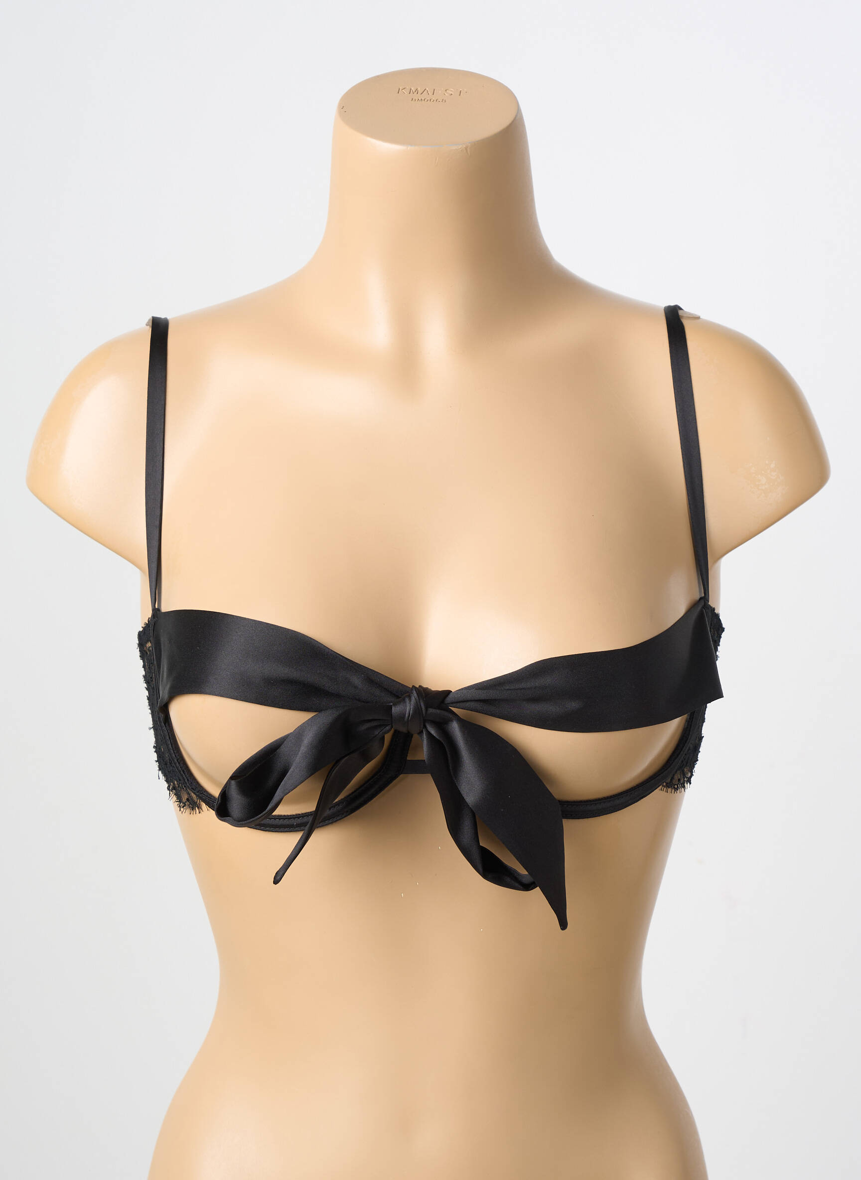 Sutien efect material satinat sutien balconet cu decolteu înalt negru ANDRES SARDA femeie