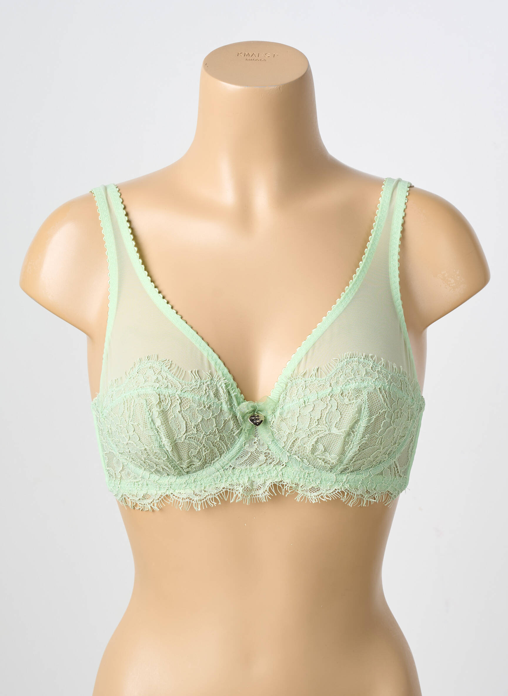 Sutien broderie sutien cupe întregi cu decolteu înalt verde TWINSET femeie