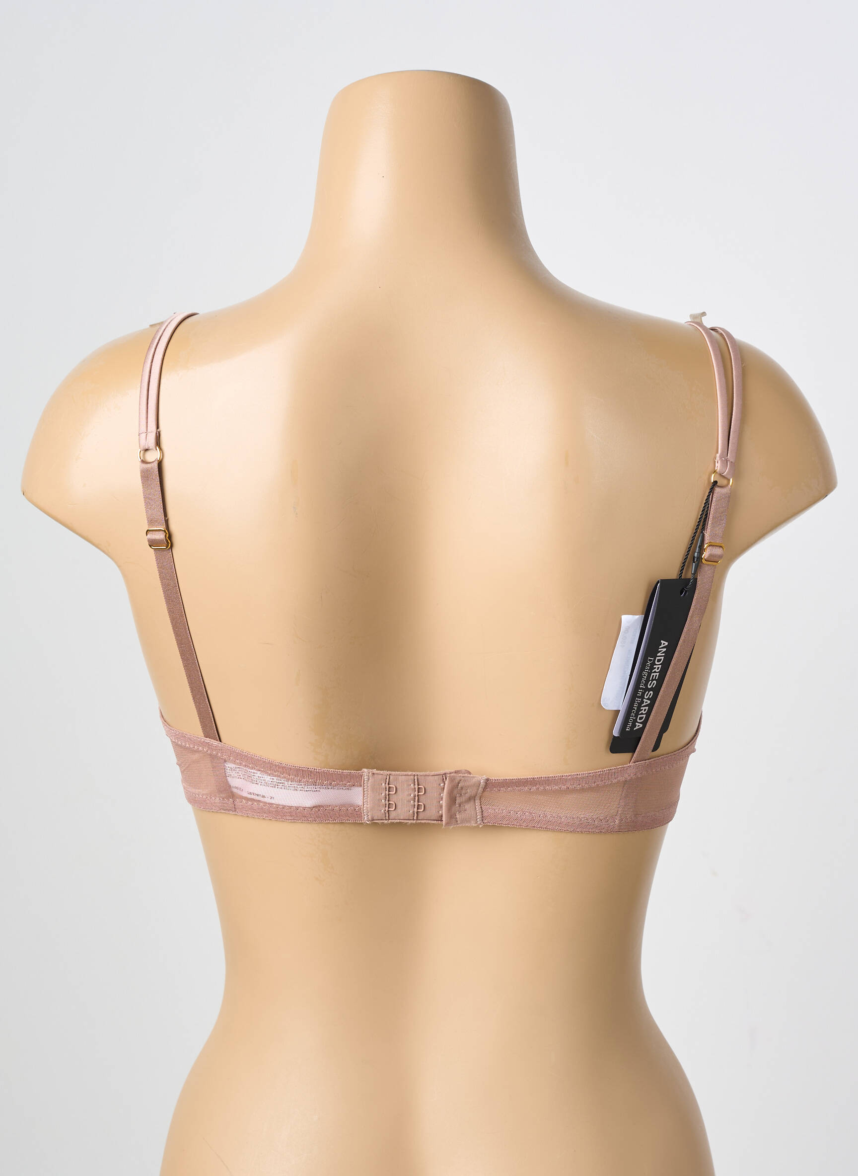 Sutien efect material satinat sutien cupe întregi cu decolteu înalt culoare piersică ANDRES SARDA femeie