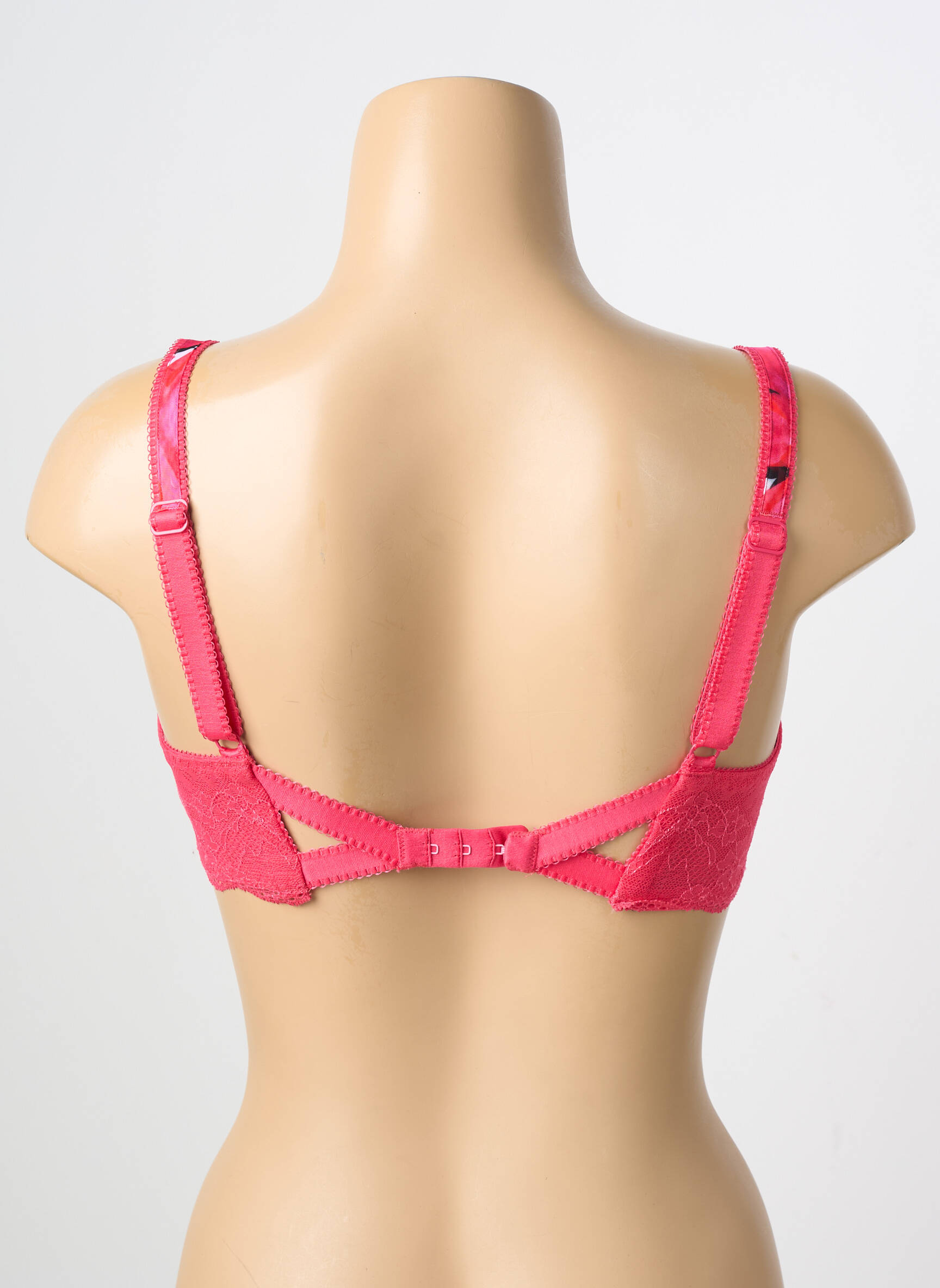 Sutien efect material satinat sutien cupe întregi cu decolteu înalt roz FREYA femeie