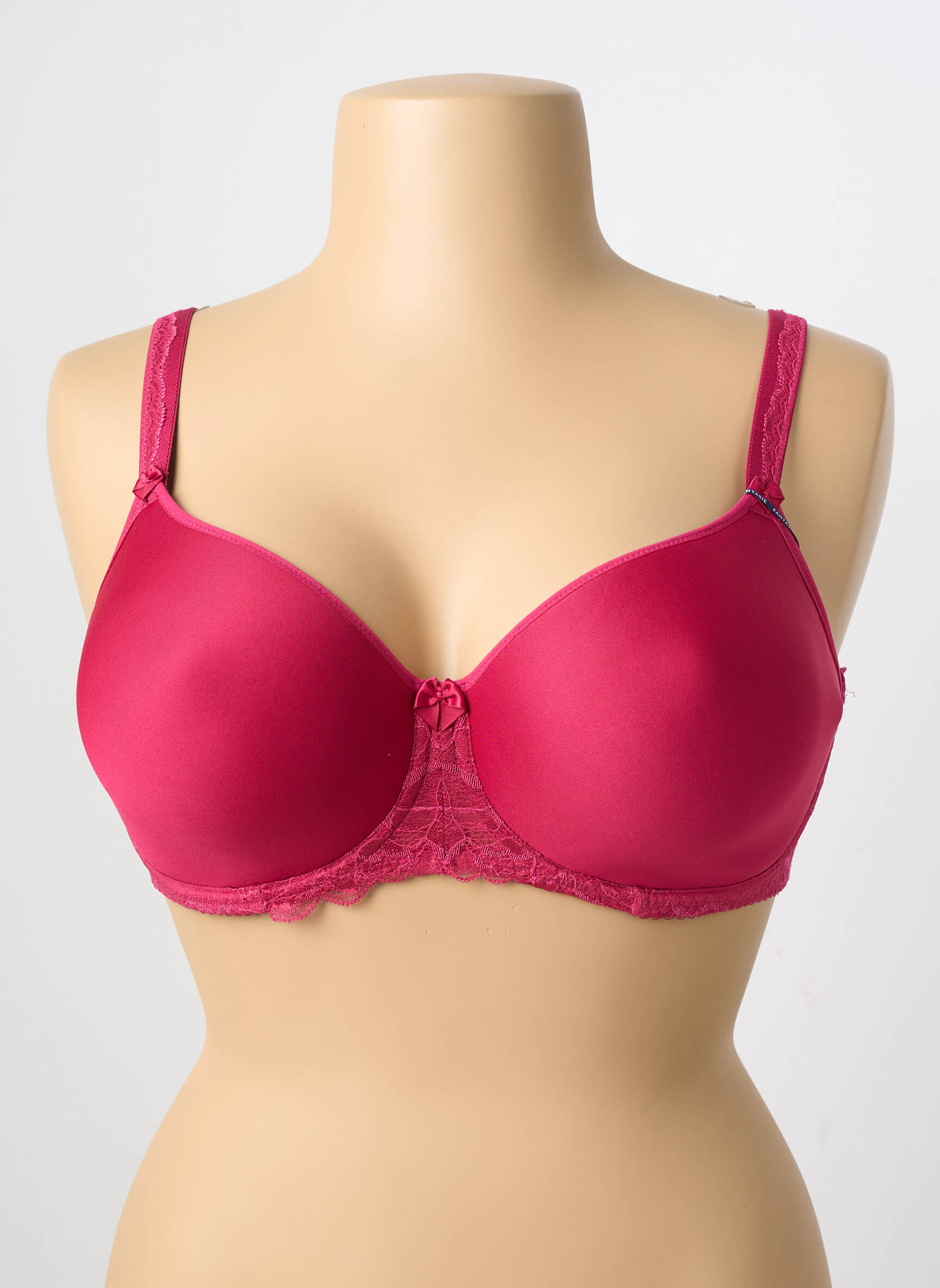 Sutien efect material satinat top sutien modelat roșu FANTASIE femeie