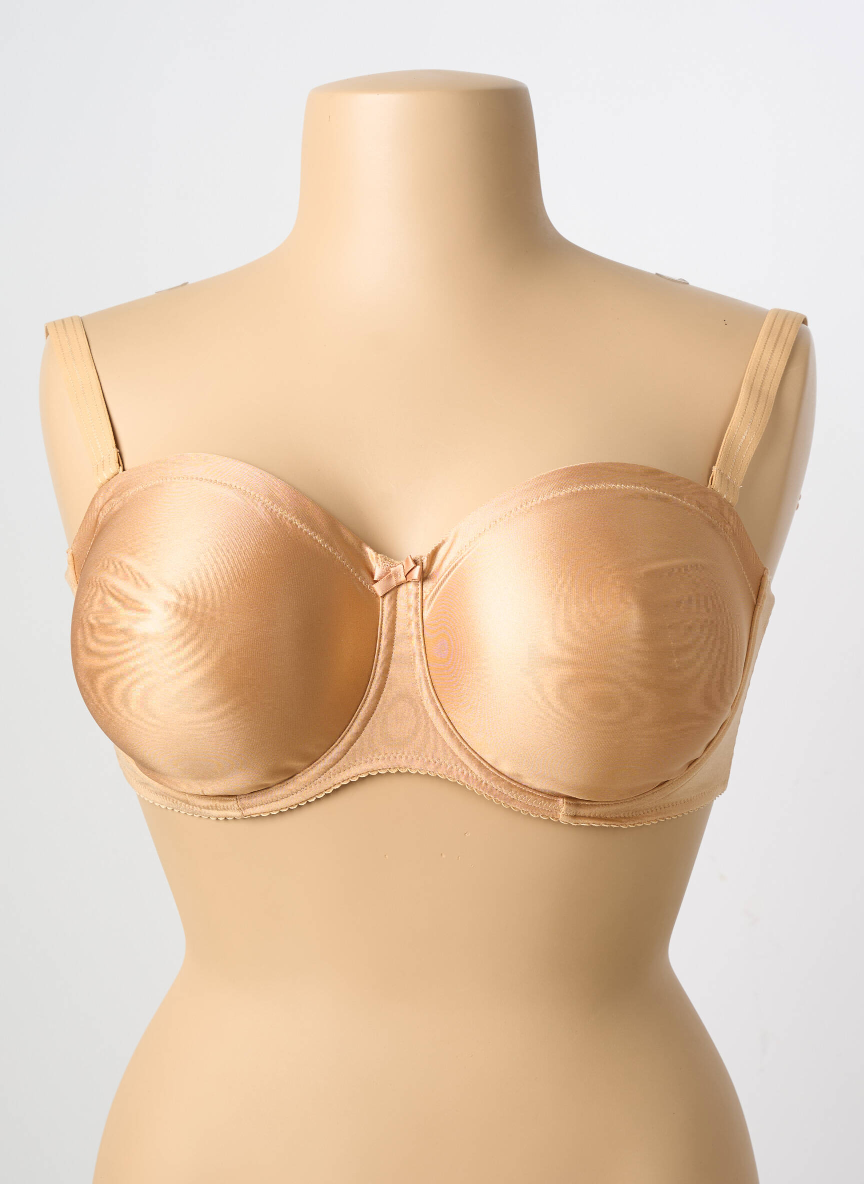 Sutien efect material satinat sutien balconet cu decolteu înalt culoare piersică PRIMADONNA femeie