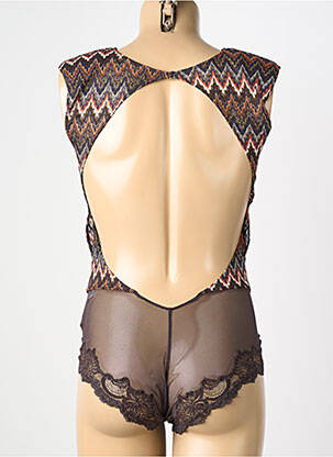 Body de lenjerie efect material satinat maro ANDRES SARDA femeie