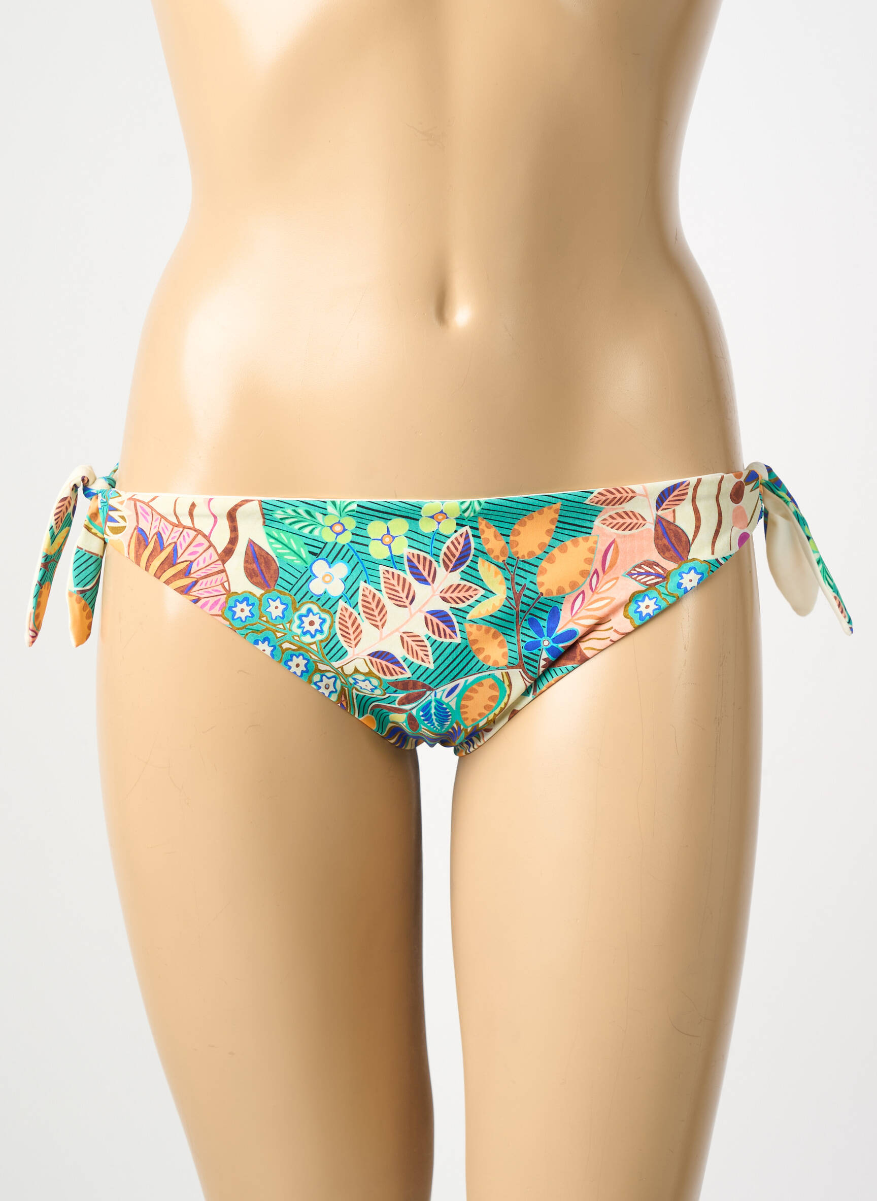 Chiloți de baie imprimeu floral bikini bej VERDISSIMA femeie