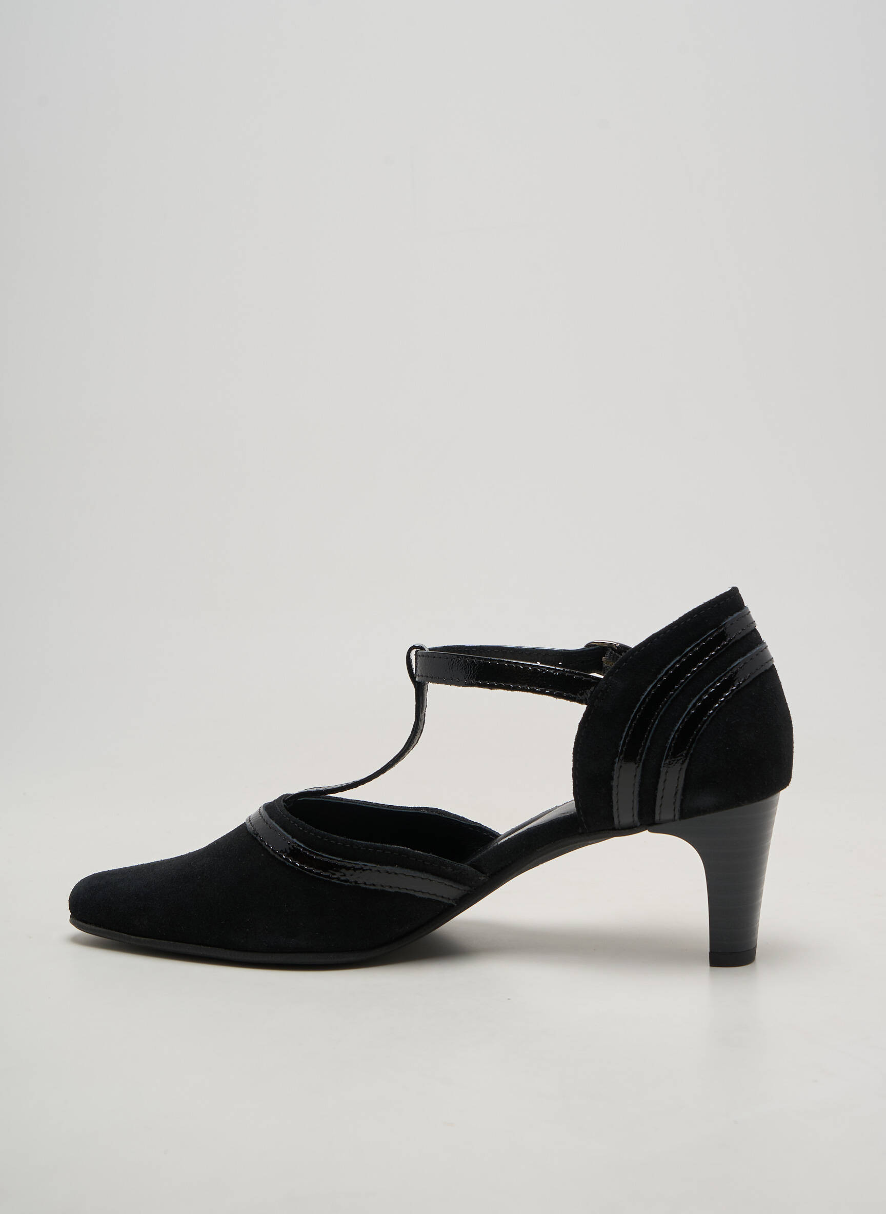 Pantofi cu toc nubuc toc de 4 la 6 cm negru GEO-REINO femeie