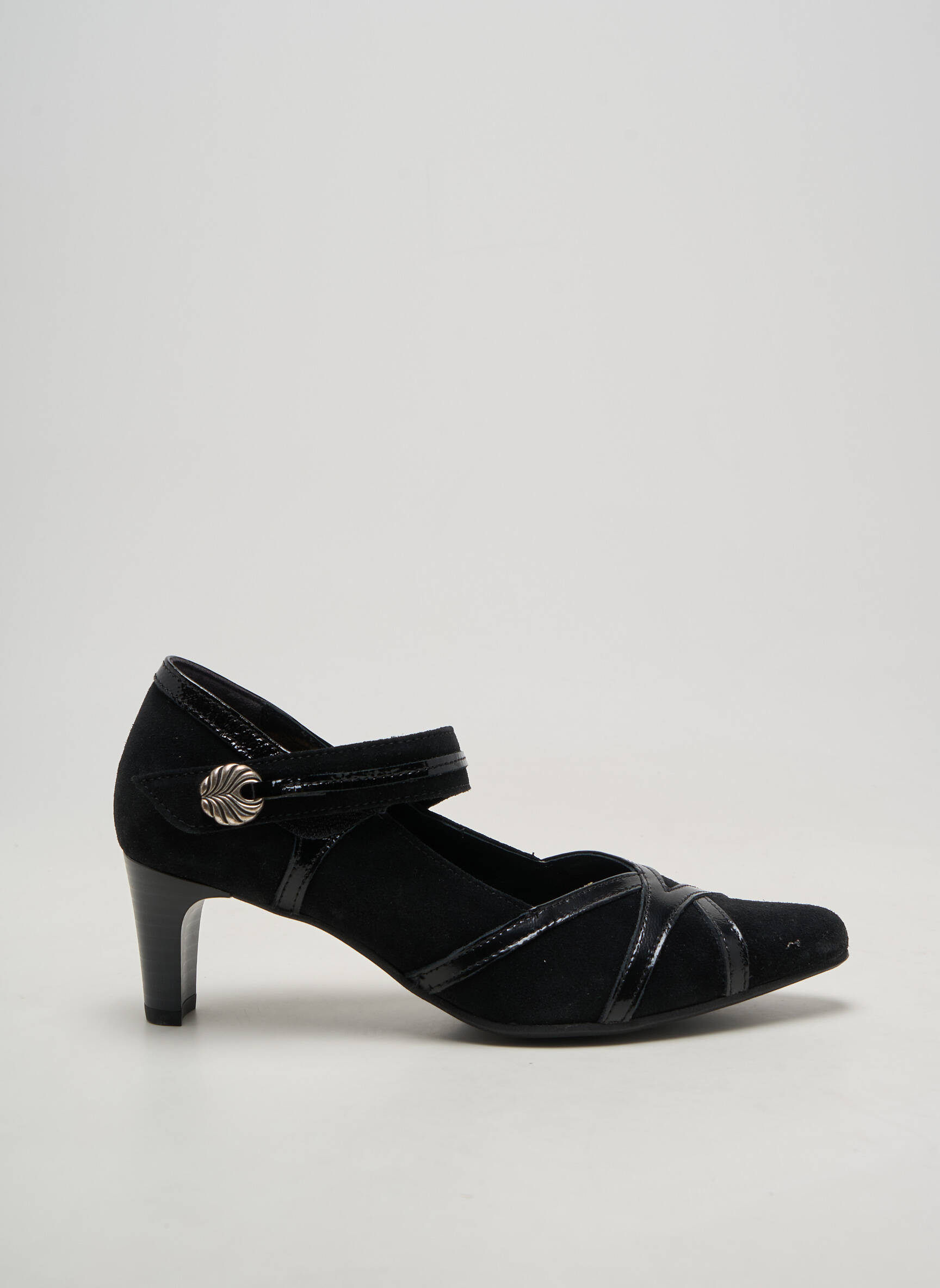 Pantofi cu toc nubuc toc de 4 la 6 cm negru GEO-REINO femeie