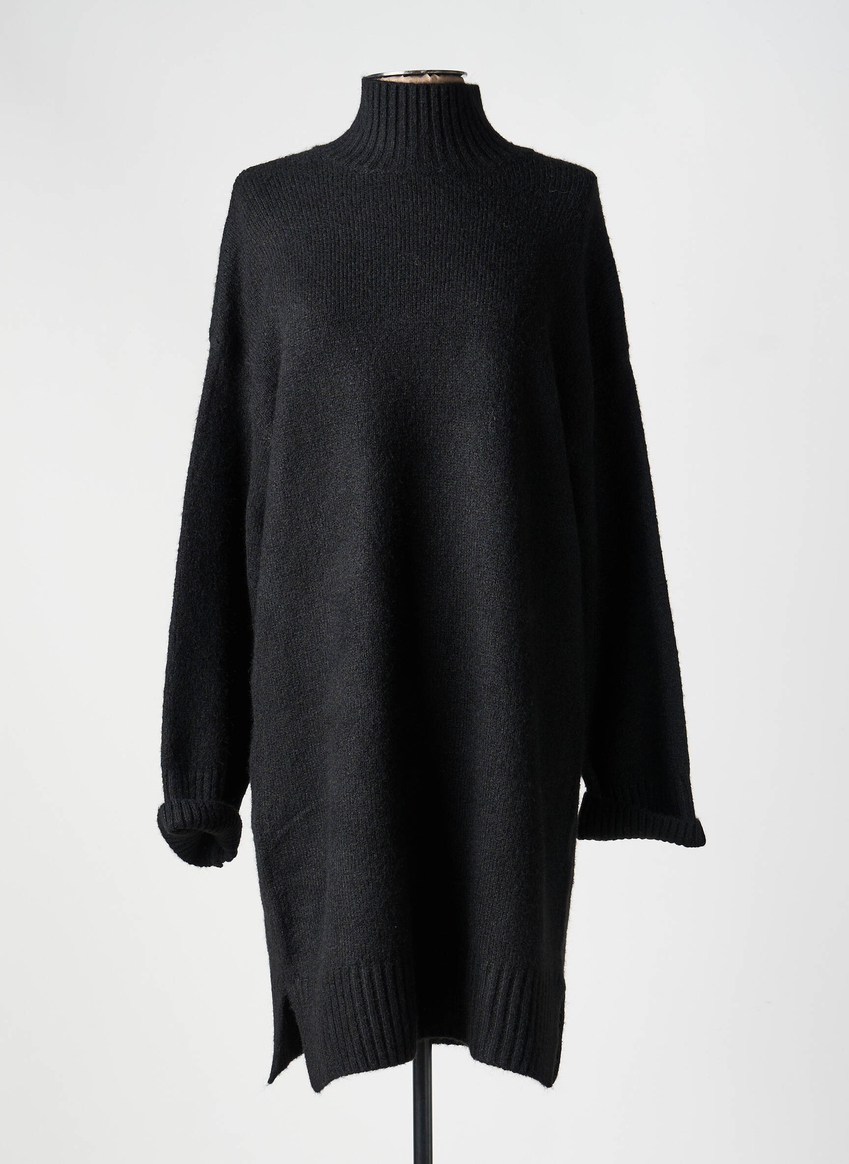 Rochie pulover croială dreaptă mâneci lungi negru B.YOUNG femeie