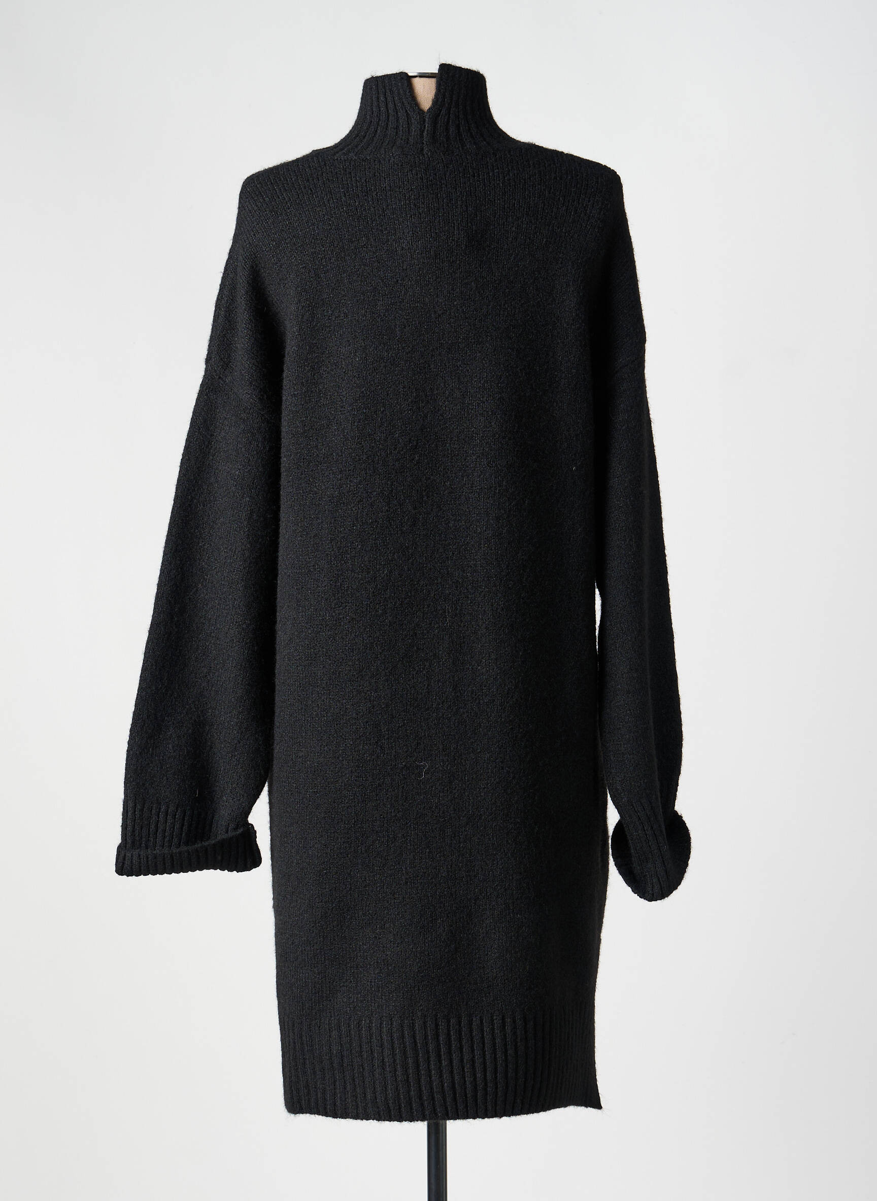 Rochie pulover croială dreaptă mâneci lungi negru B.YOUNG femeie