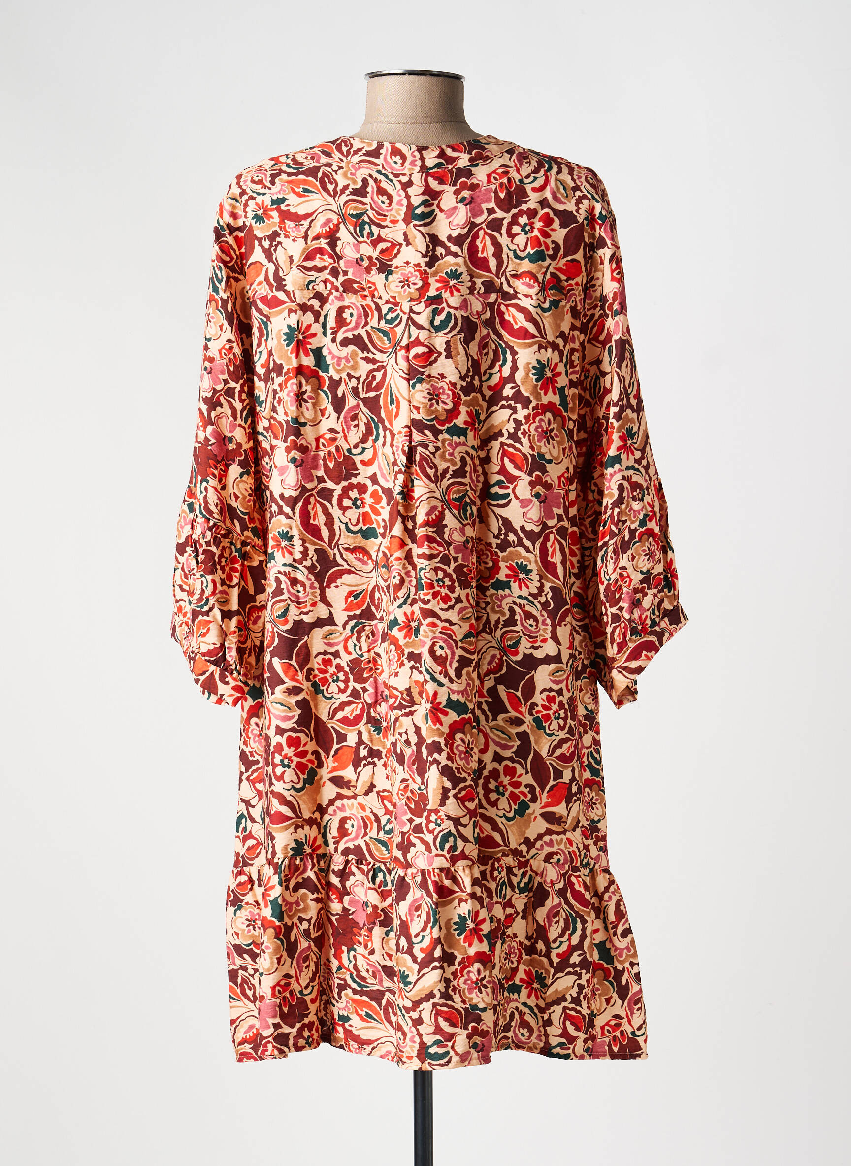 Rochie scurtă mâneci 3/4 mâneci 3/4 roșu PAKO LITTO femeie