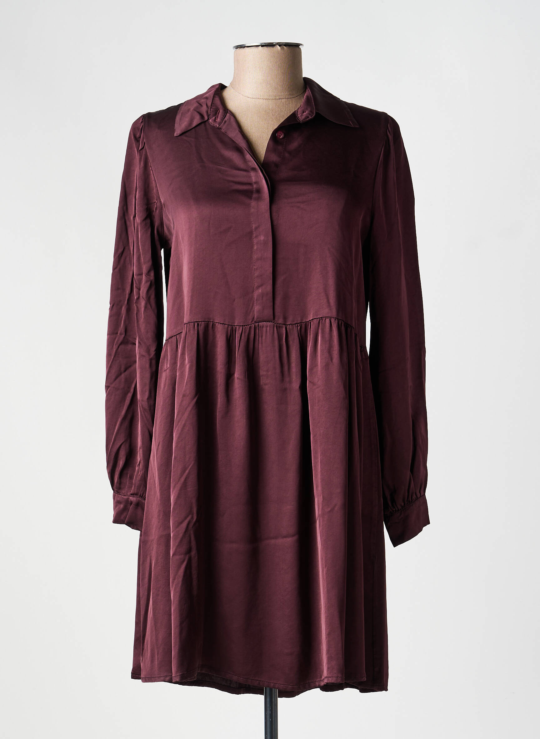 Rochie midi croială fluidă mâneci lungi violet PAKO LITTO femeie