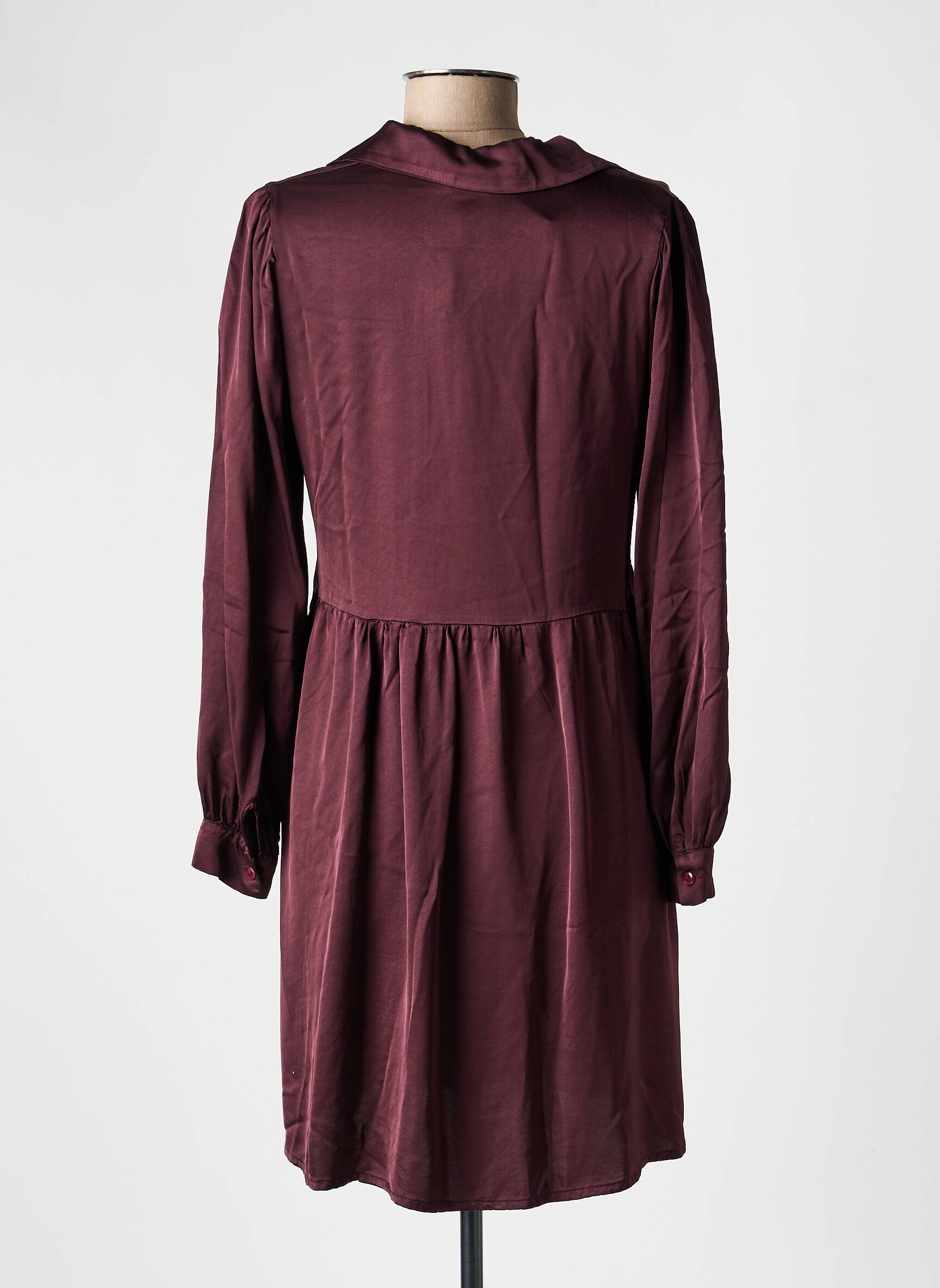 Rochie midi croială fluidă mâneci lungi violet PAKO LITTO femeie