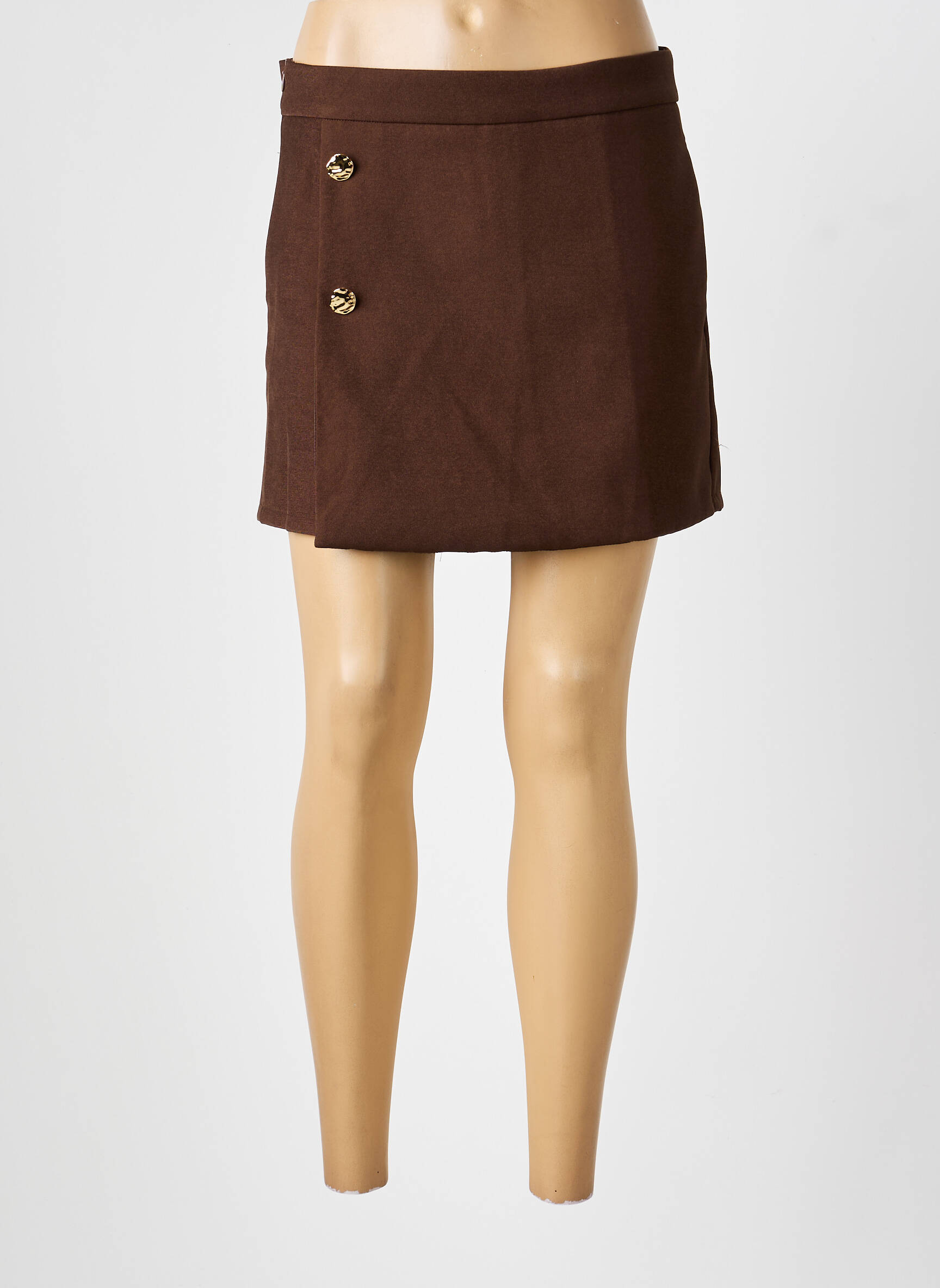 Fustă pantaloni scurți croială dreaptă maro VERSION FEMININ femeie