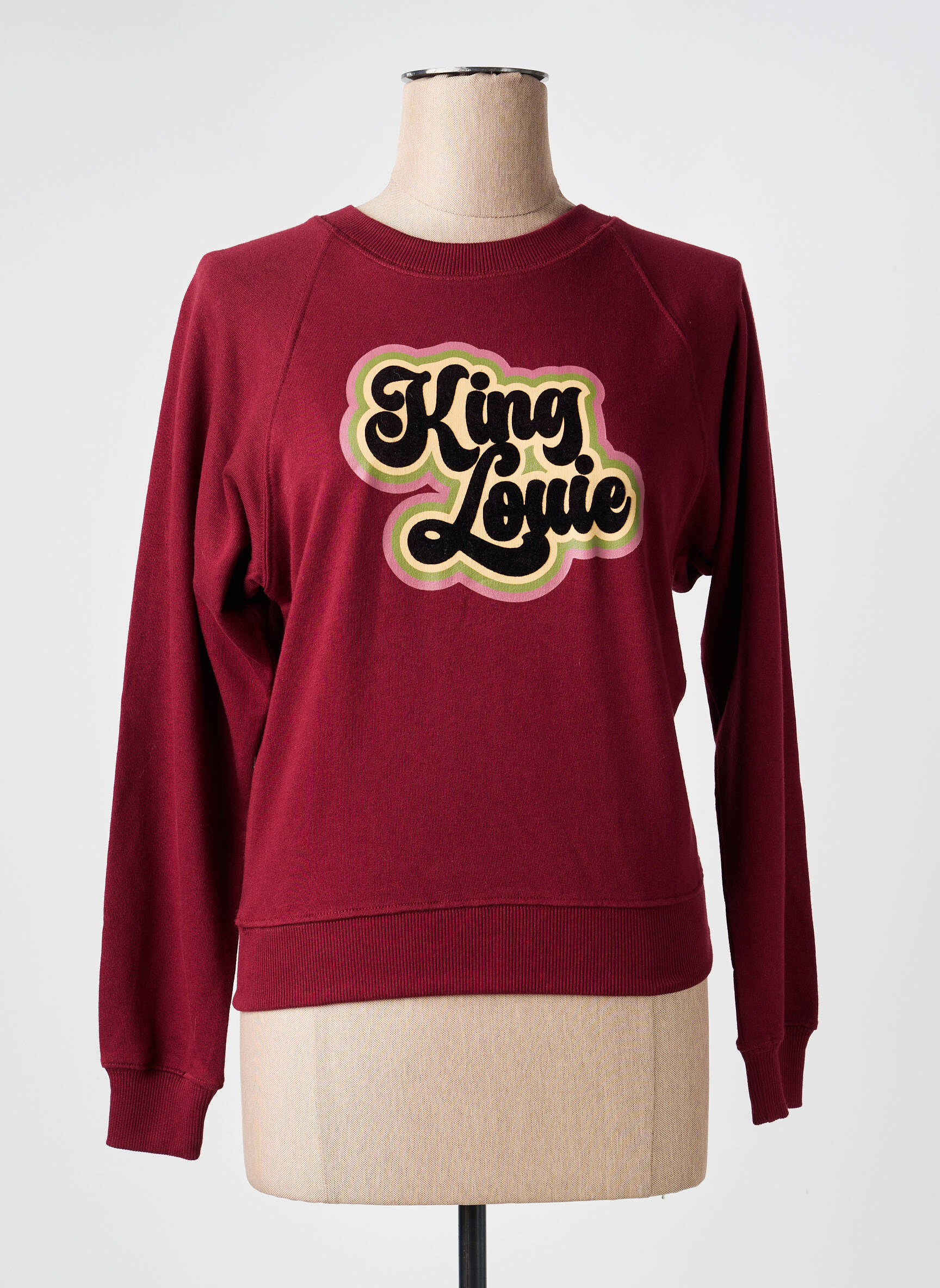 Hanorac serigrafie flockată mâneci lungi roșu KING LOUIE femeie