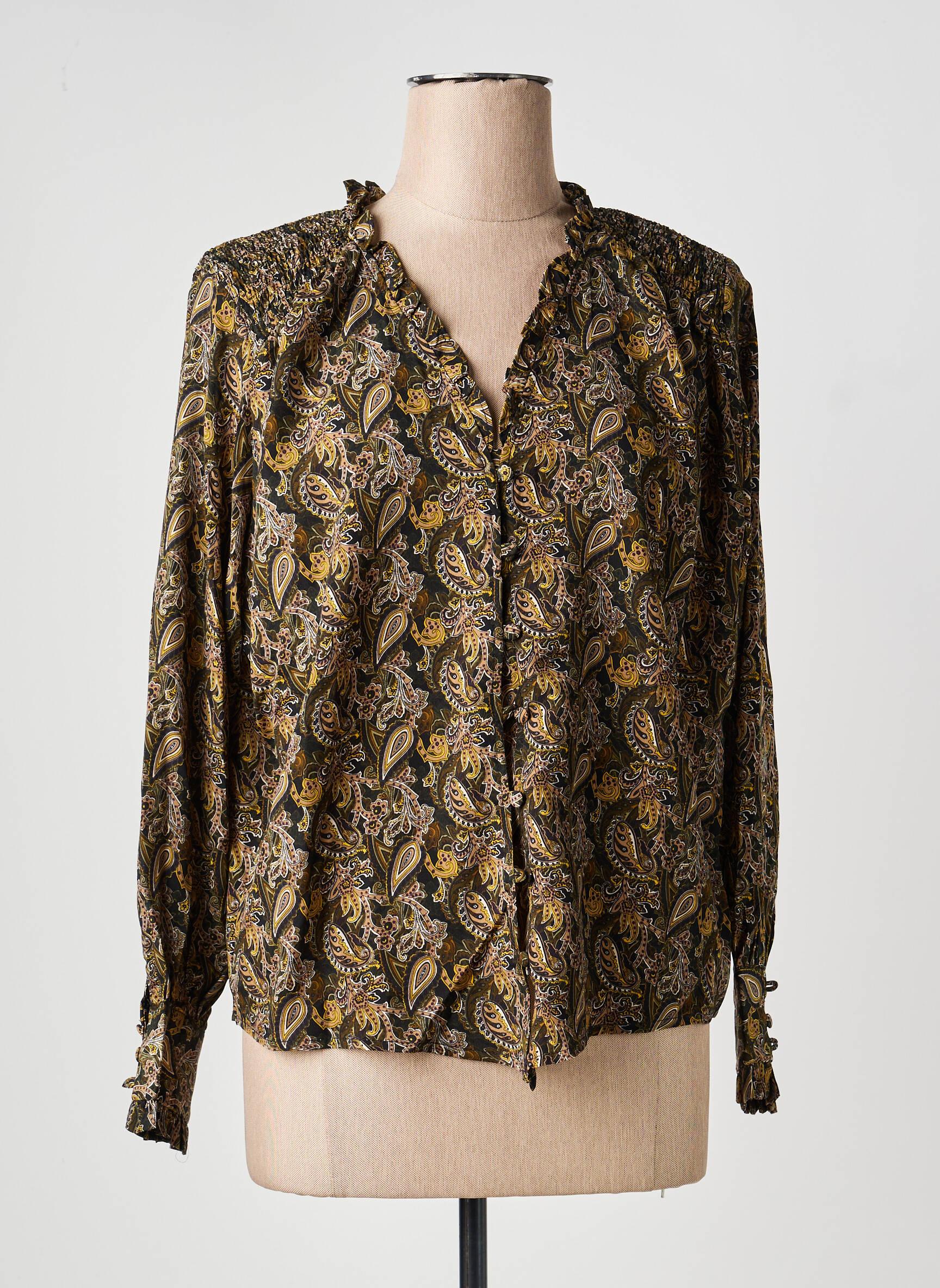Cămașă țesătură poplin mâneci lungi verde MOLLY BRACKEN femeie