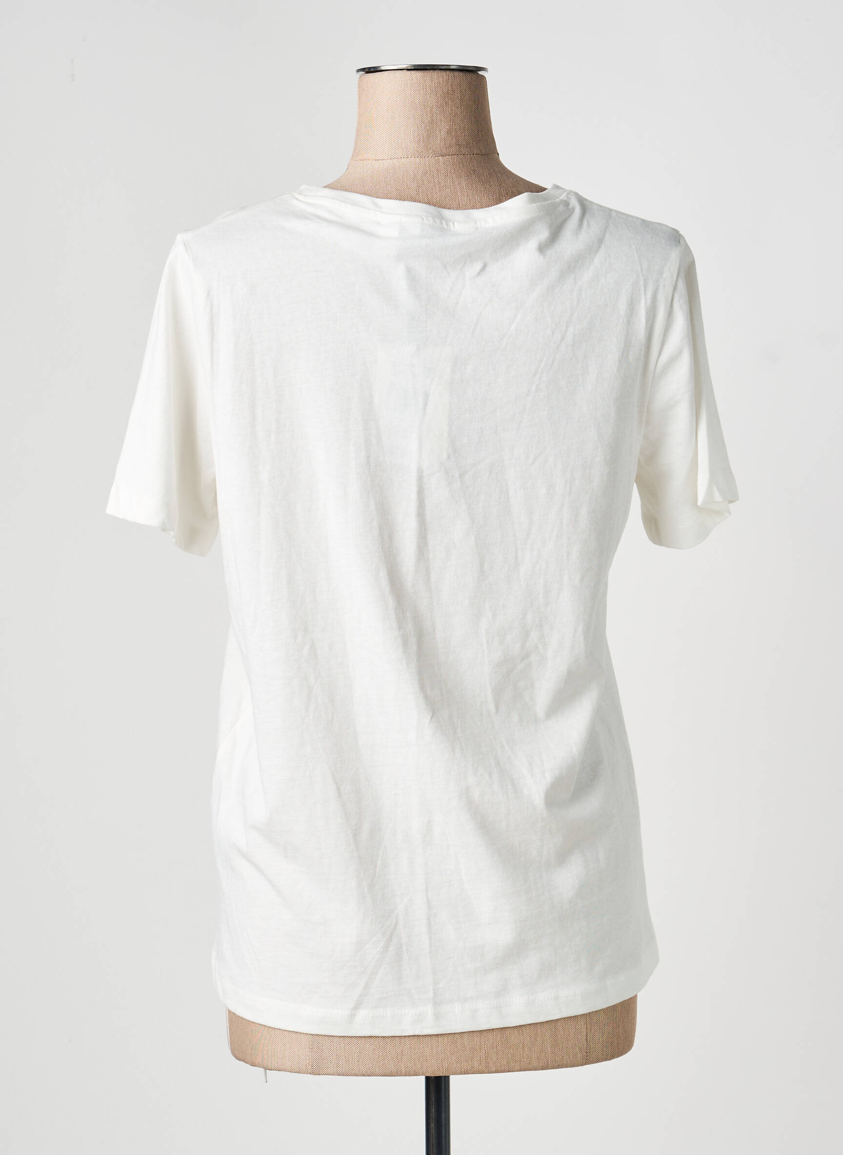 Tricou elasticitate mâneci scurte alb B.YOUNG femeie